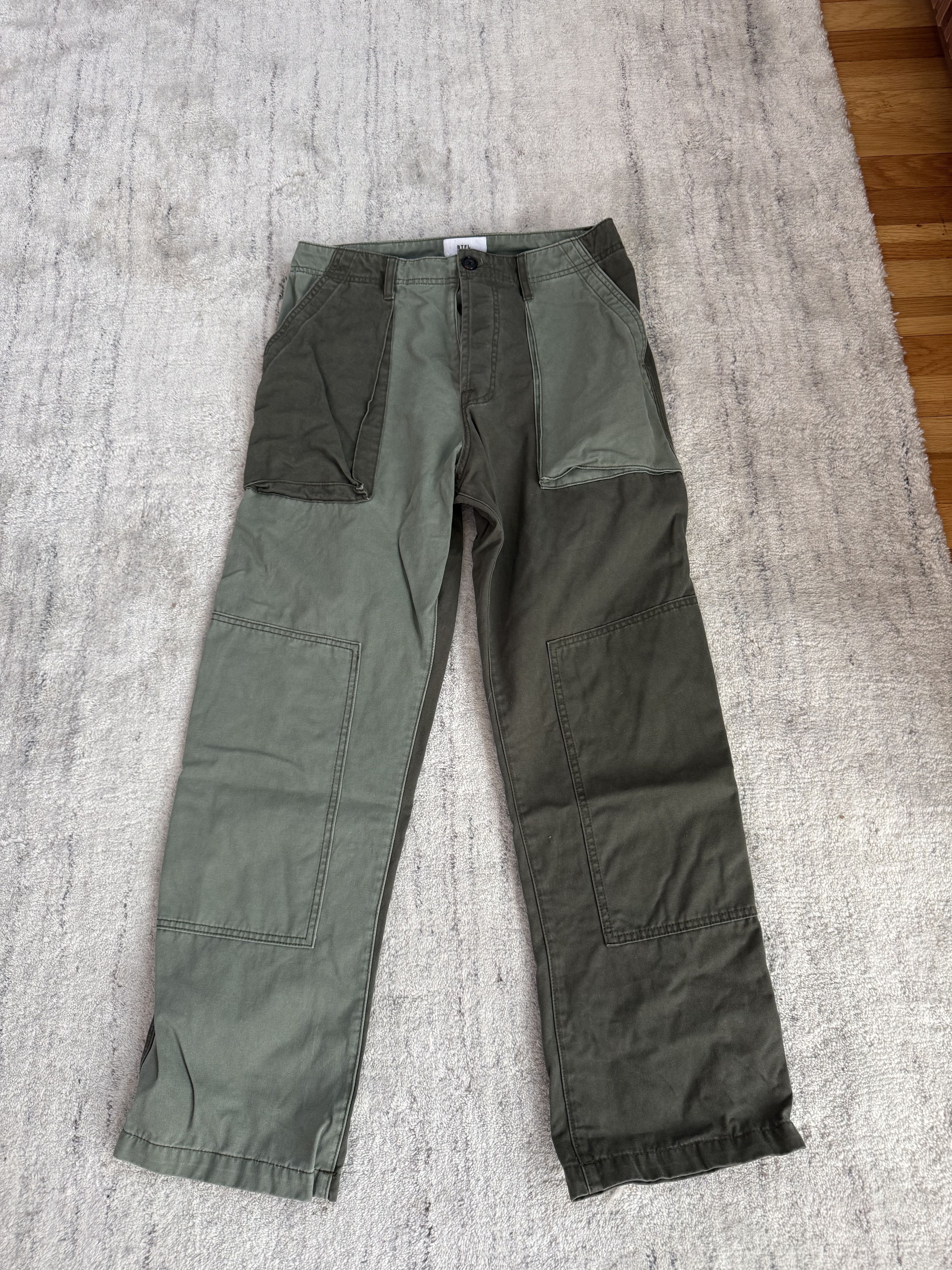 BTFL BTFL Green Patchwork Workwear Pants Size 32 Size US 32 / EU 48 - 2 Thumbnail