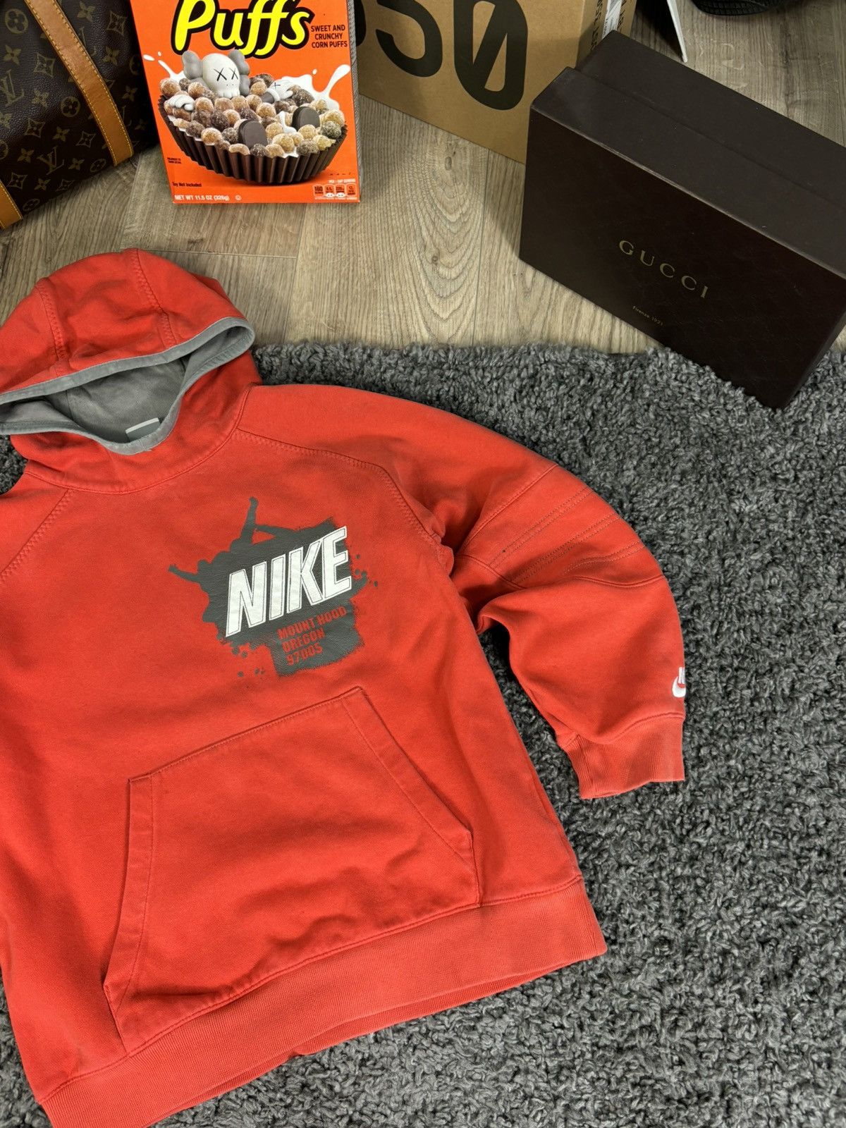 Nike × Vintage Hoodie Nike Vintage Big Central Logo Streetwear Gorpcore Size US S / EU 44-46 / 1 - 3 Thumbnail