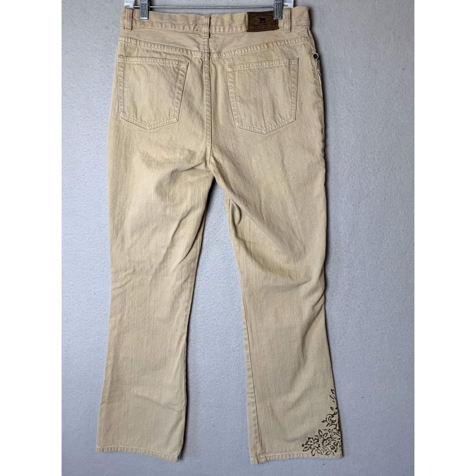 Ralph Lauren VINTAGE Lauren Jeans Co Ralph Lauren Womens Size 8 Beige Bootcut Boho Floral Denim Jeans Regular Flared 80s 90s Hipster Retro (Women) Size 30" / US 8 / IT 44 - 2 Thumbnail