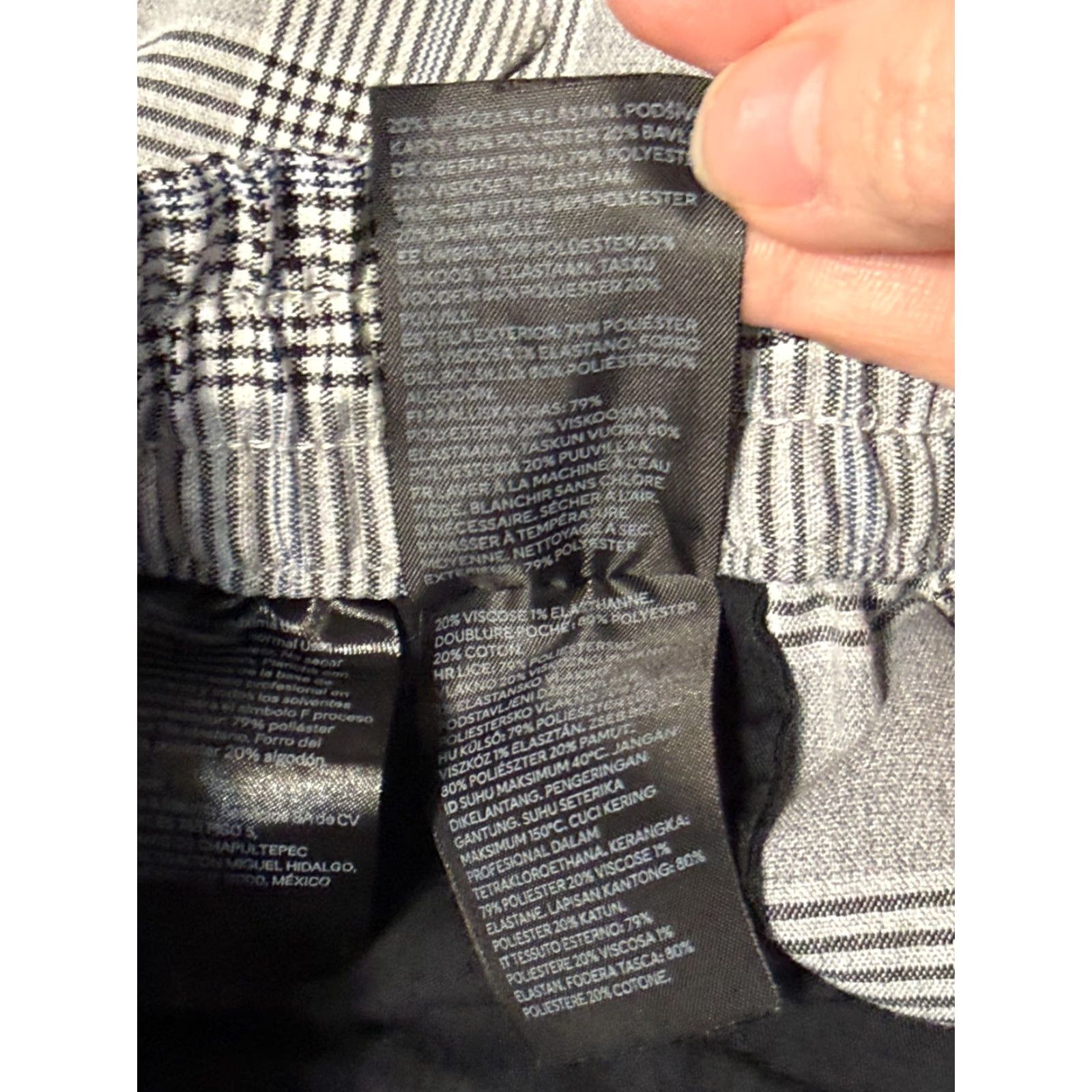 H&M H&M Pants Women's Size Small Grey White Black Plaid Tie Waist Regular Fit Size 28" / US 6 / IT 42 - 7 Thumbnail