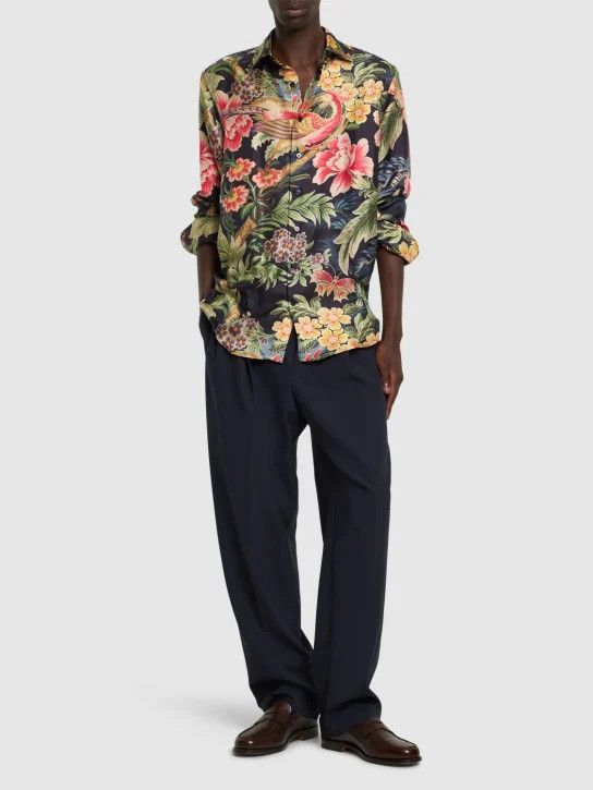 Etro o1lsvrm0425 Silk Short Sleeve Shirt in Multicolor Size US L / EU 52-54 / 3 - 2 Thumbnail