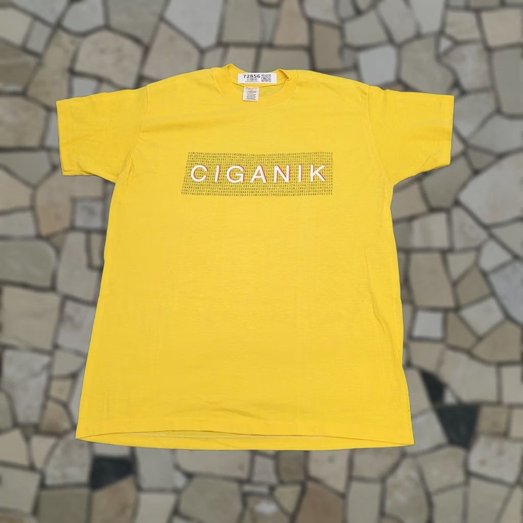 Vintage VINTAGE Stedman Sport-T Ciganik Shirt M/L 20x27 USA Single-Stitch Graphic Tee Yellow Crew Neck Short Sleeve Knit Cotton Polyester T-Shirt 80s Mens Size US L / EU 52-54 / 3 - 1 Thumbnail