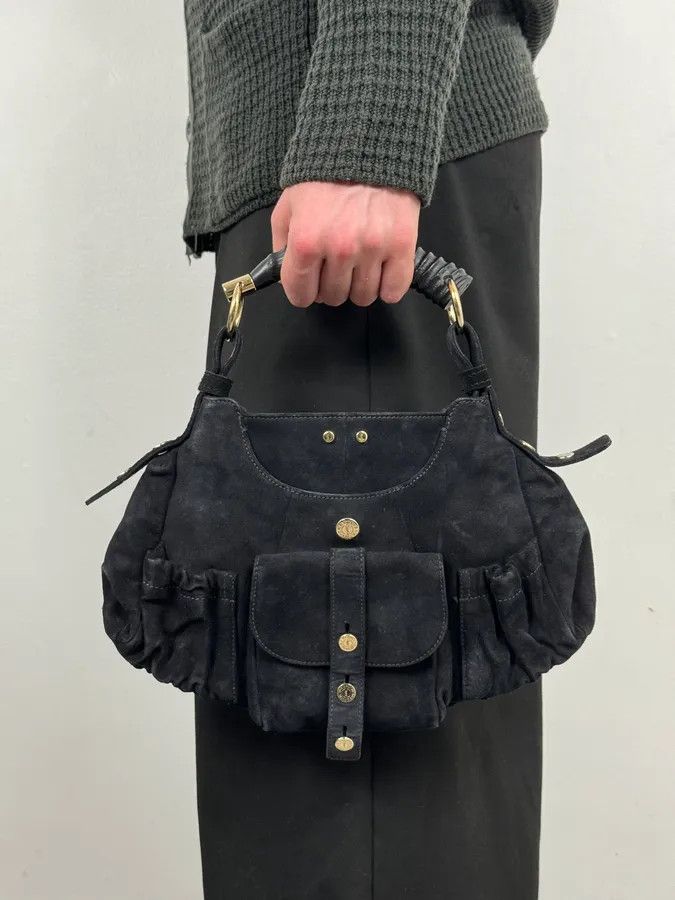 Yves Saint Laurent AW2003 Yves Saint Laurent Black Suede Leather Mala Horn Bag Size ONE SIZE - 2 Thumbnail