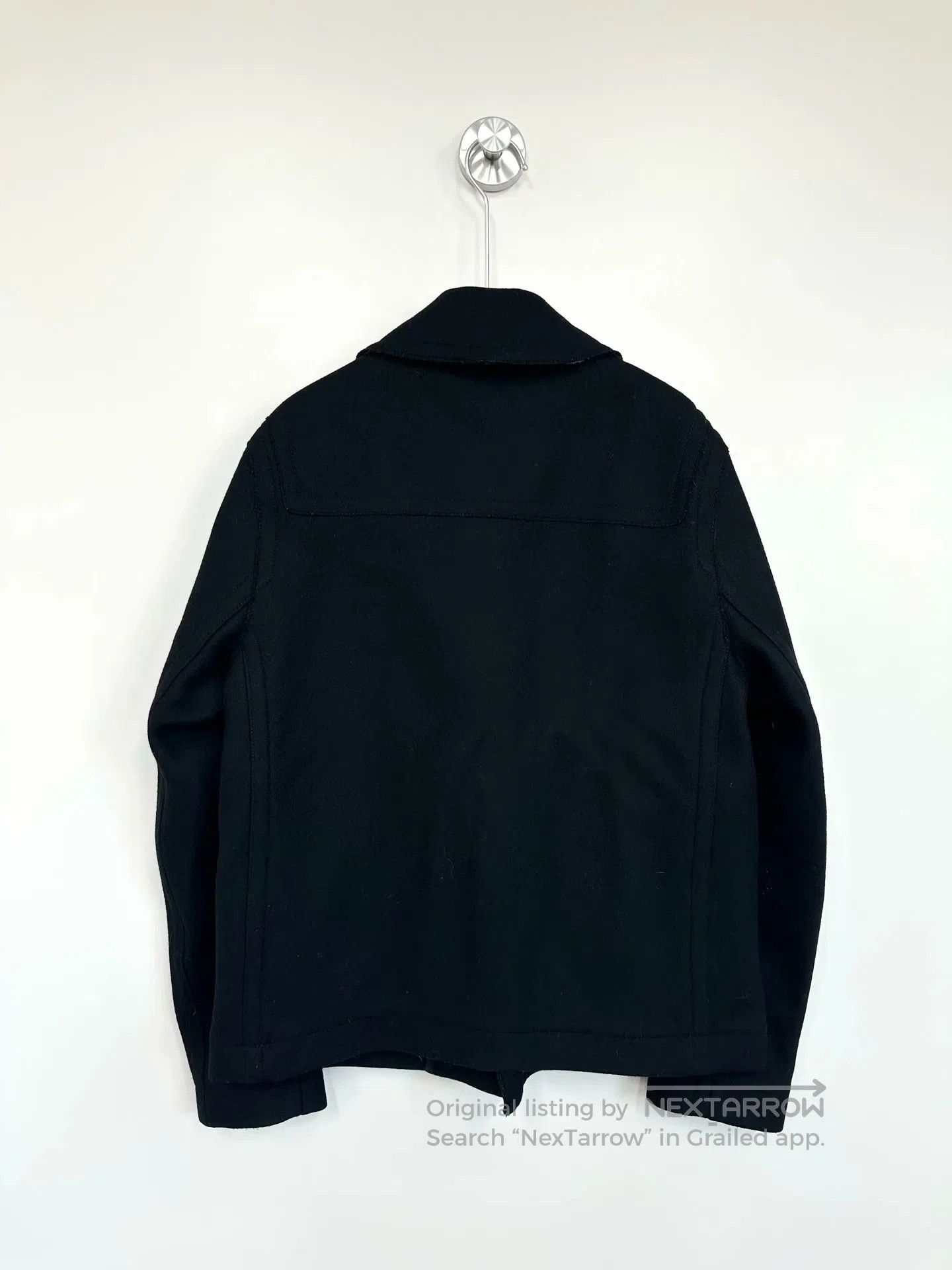 Burberry Burberry Black Classic Horn Button Wool Jacket| Size L / US 10 / IT 46 - 2 Thumbnail