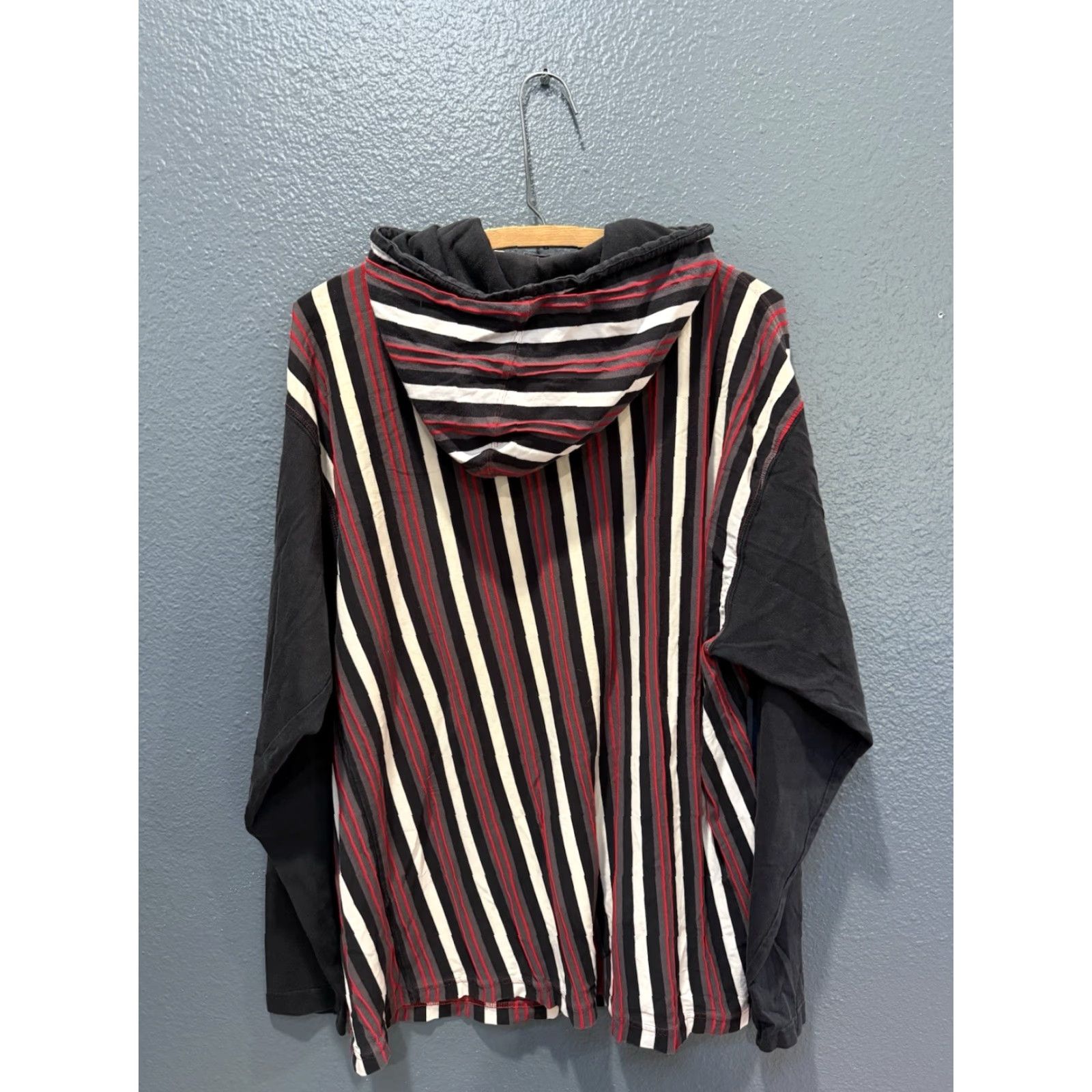 Vintage VINTAGE Marithe Francois Girbaud Hoodie Striped Long Sleeve Mens L Black 90s Pullover Size US L / EU 52-54 / 3 - 5 Thumbnail