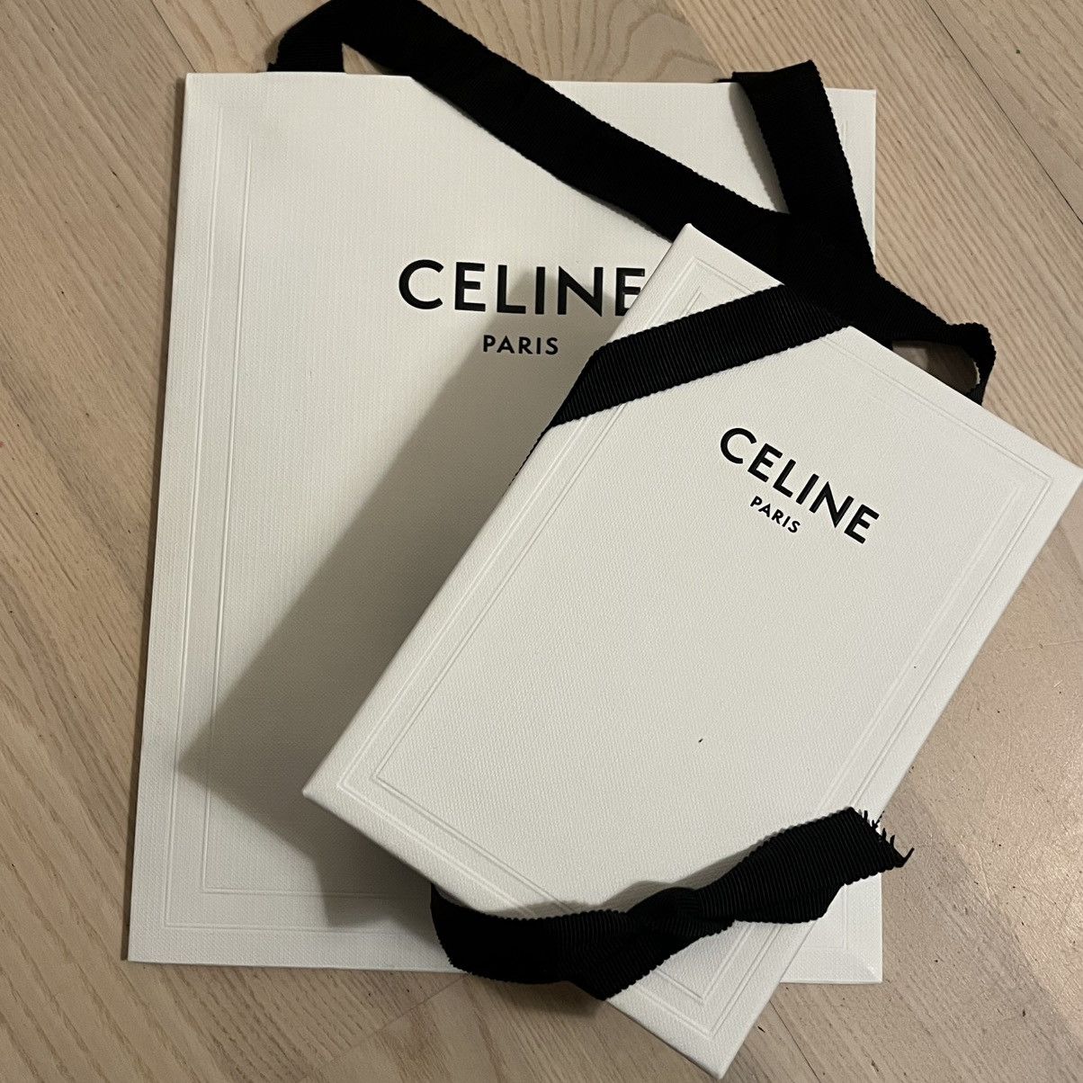 Celine CELINE SMALL FLAP WALLET TRIOMPHE IN BLACK AND GOLD Size ONE SIZE - 11 Thumbnail