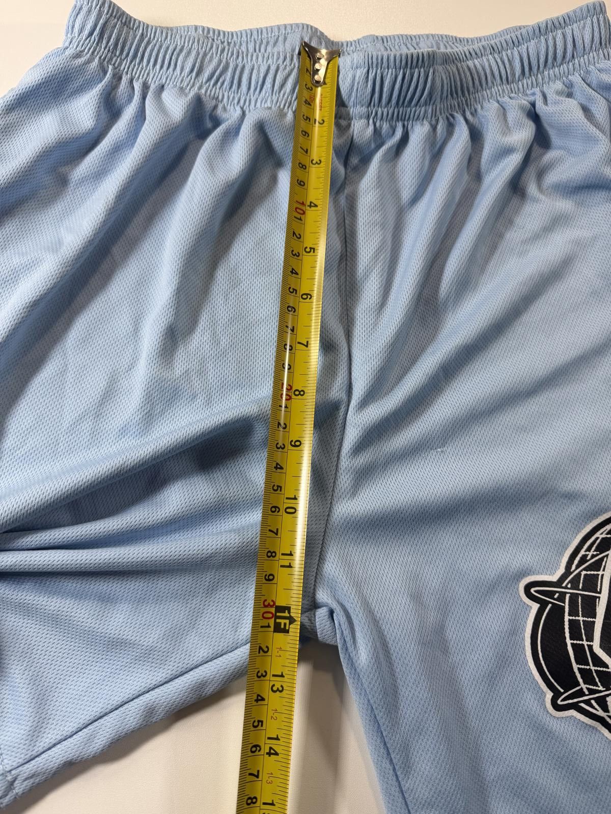 The Unbranded Brand Light Blue Athletic Mesh Shorts with Logo Size US 36 / EU 52 - 6 Thumbnail