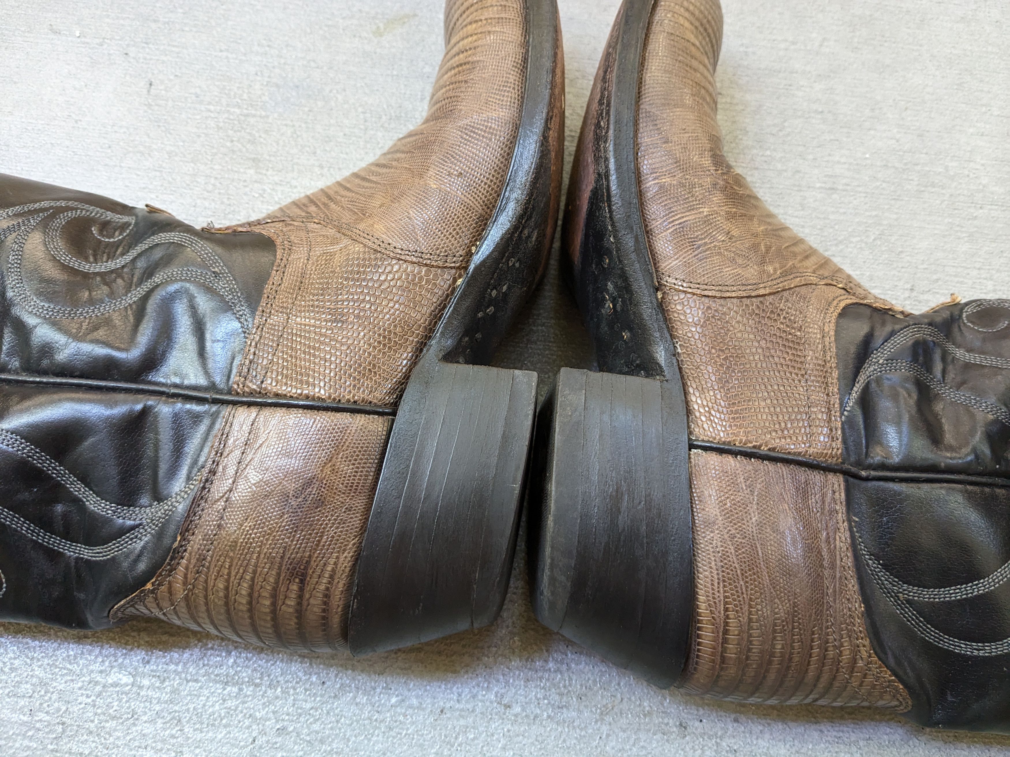 Dan Post Dan Post Cowboy Boots 9 D Olive Green Black Lizard USA Size US 9 / EU 42 - 12 Thumbnail