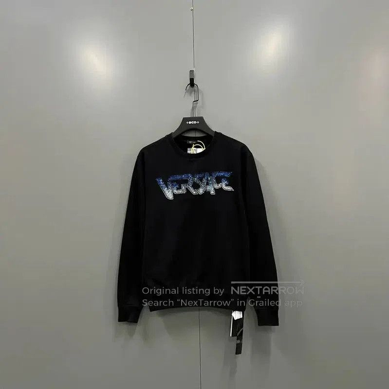 Versace Versace Black Cotton Long Sleeve Crop Sweatshirt . Size S / US 4 / IT 40 - 1 Thumbnail