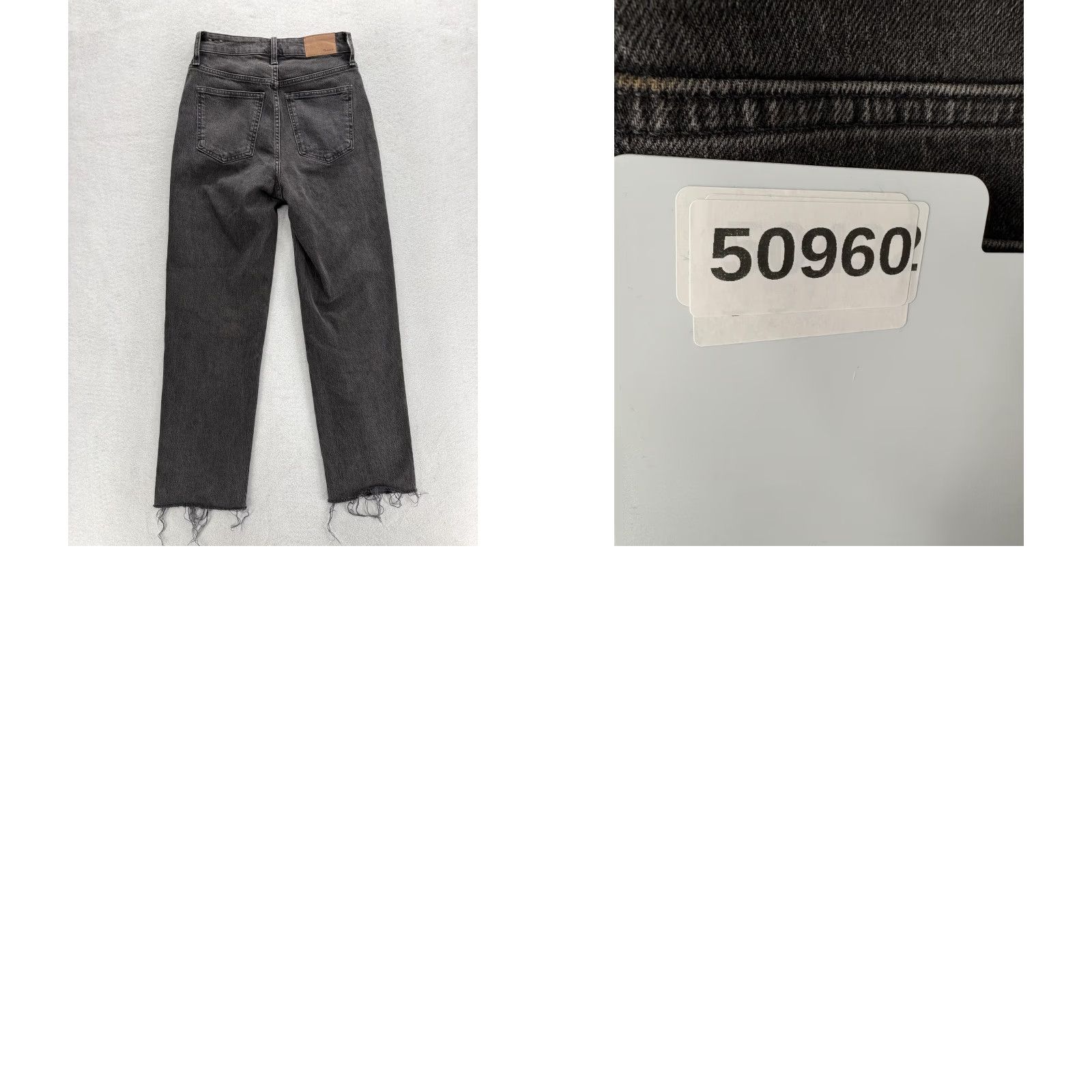 Madewell Madewell Jeans Womens 24 High Rise Curvy Straight Gray Denim 5-Pocket Distressed Fringe Cotton Blend Spandex Crop Vintage? No Size 42" / US 20 - 9 Thumbnail