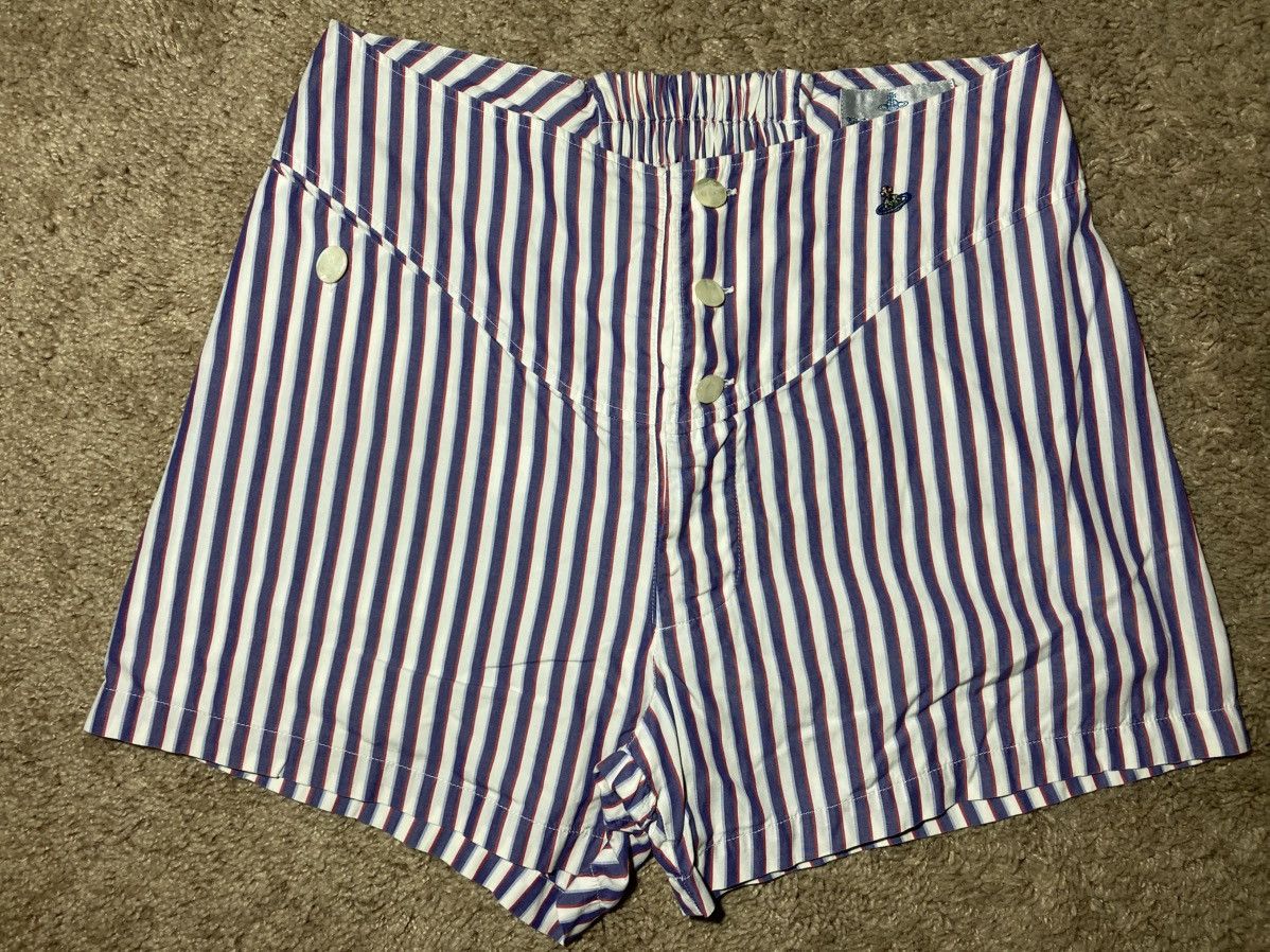 Vivienne Westwood 90s Vivienne Westwood MAN Swim Beach Shorts Striped Vintage Size US 28 / EU 44 - 1 Thumbnail