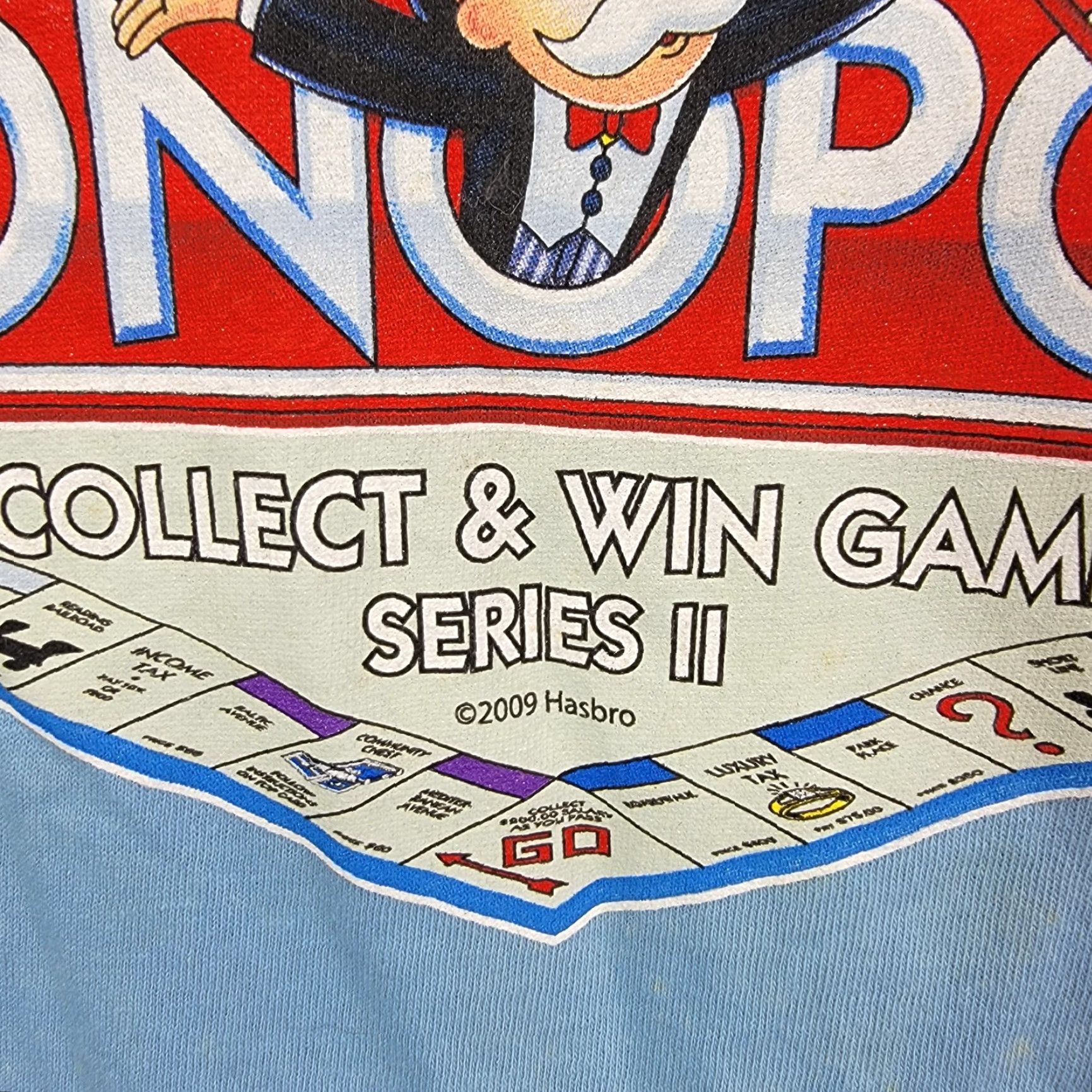 Anvil Monopoly Shirt Size medium Crew Short Sleeve T-shirt Blue 2009 distressed y2k Size US M / EU 48-50 / 2 - 2 Thumbnail