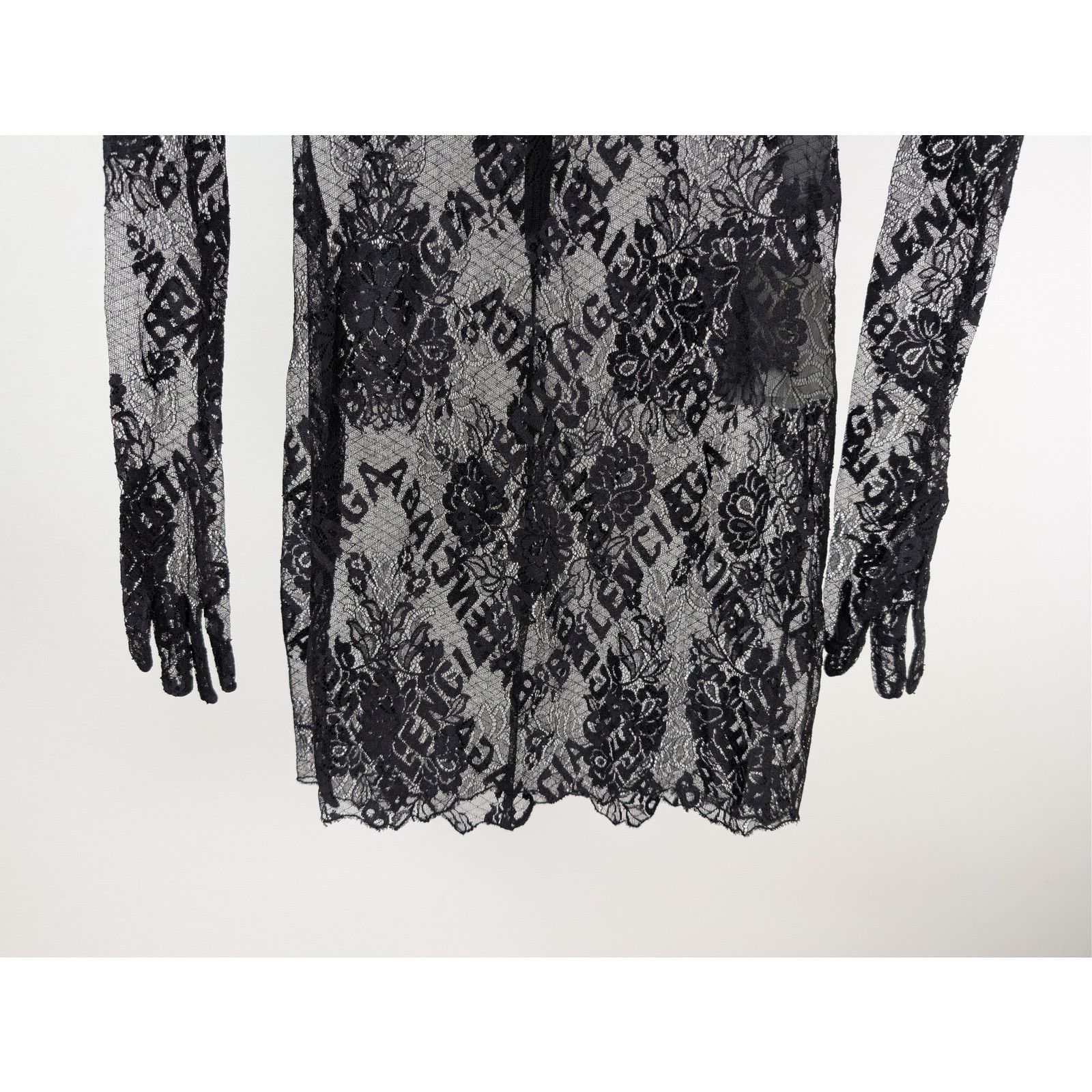 Balenciaga o1rshd1 Glove Dress Stretch Lace in Black Size S / US 4 / IT 40 - 4 Thumbnail