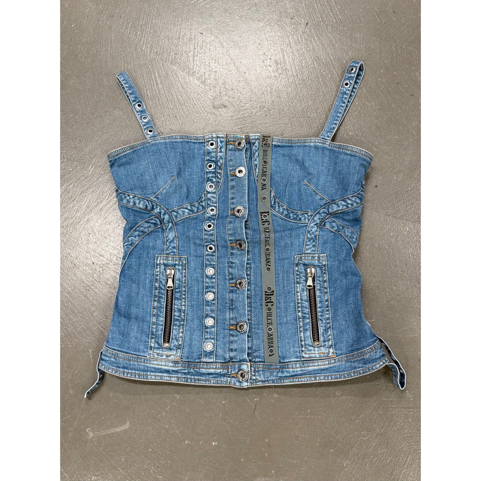 Dolce & Gabbana 2000s Dolce & Gabbana denim military corset Size S / US 4 / IT 40 - 1 Thumbnail