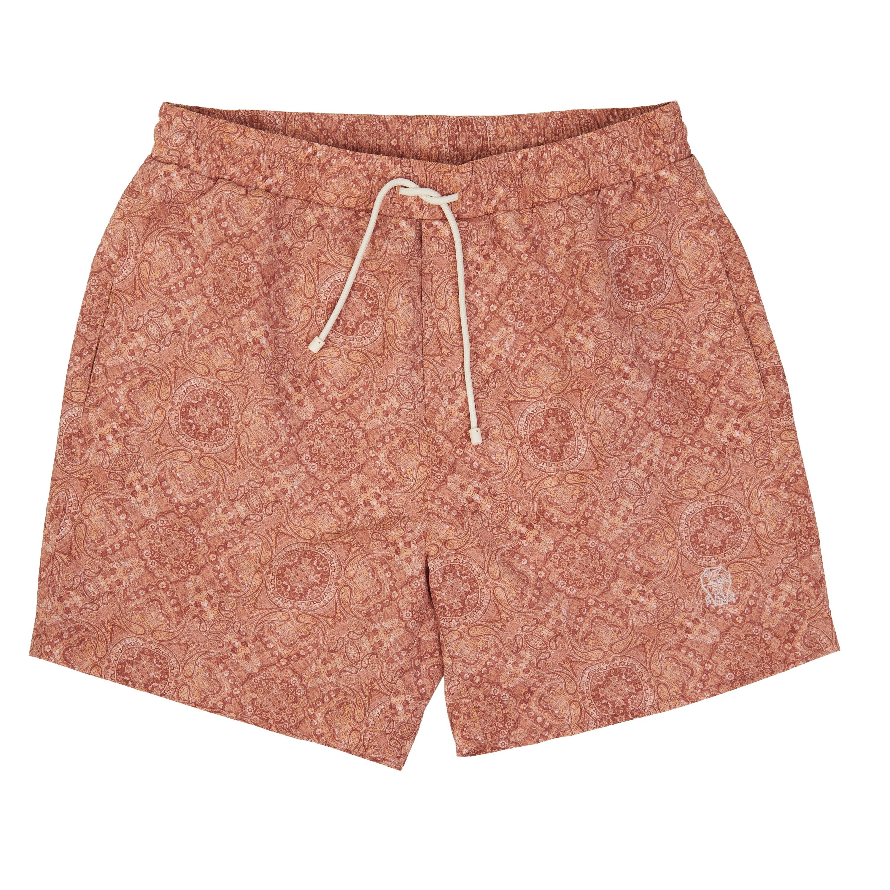 Brunello Cucinelli Swim Shorts With Paisley Print & Logo Embroidery Size M Size US 30 / EU 46 - 1 Thumbnail