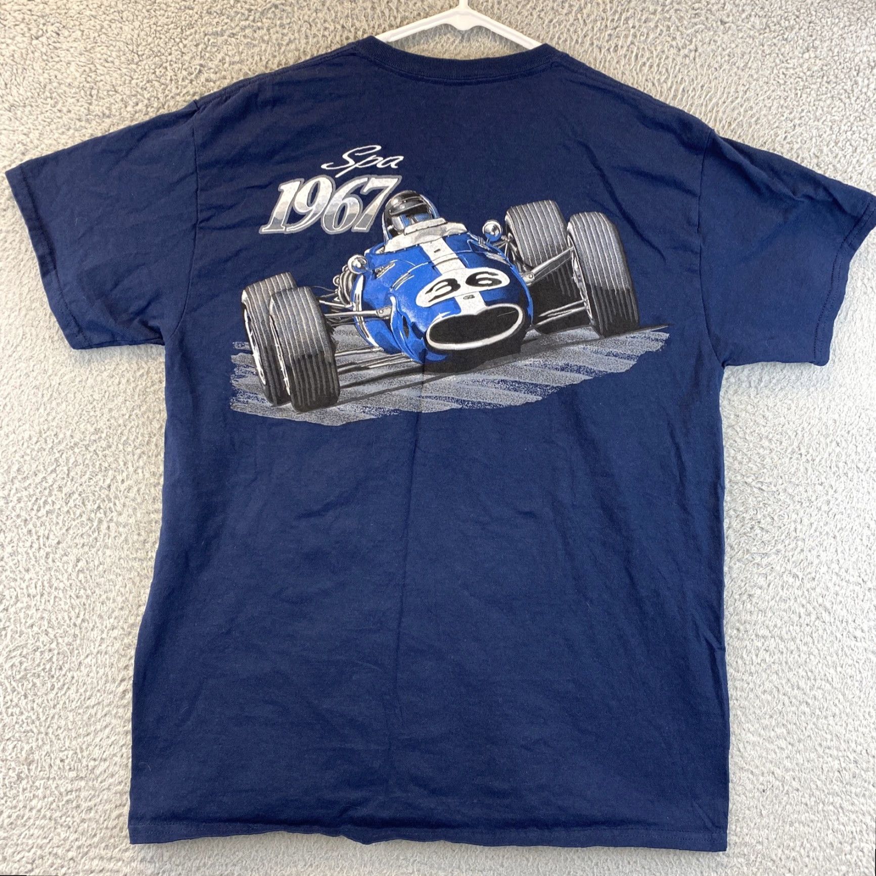 Gildan Gildan Men's Heavy Cotton T-Shirt Navy Blue Racing 81-59 - Regular L - Unisex Adults - Short Sleeve - Basic Tee Size US L / EU 52-54 / 3 - 7 Thumbnail