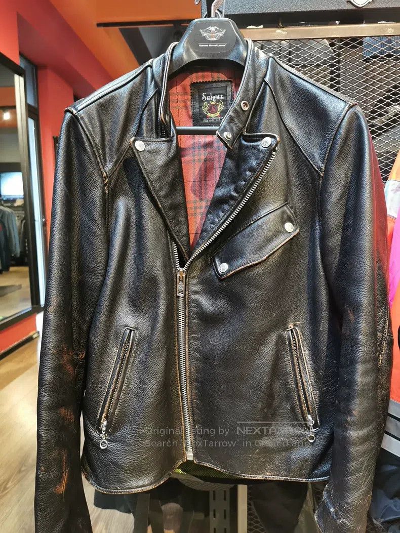 Schott Schott cable-stayed biker leather jacket Size US L / EU 52-54 / 3 - 3 Thumbnail
