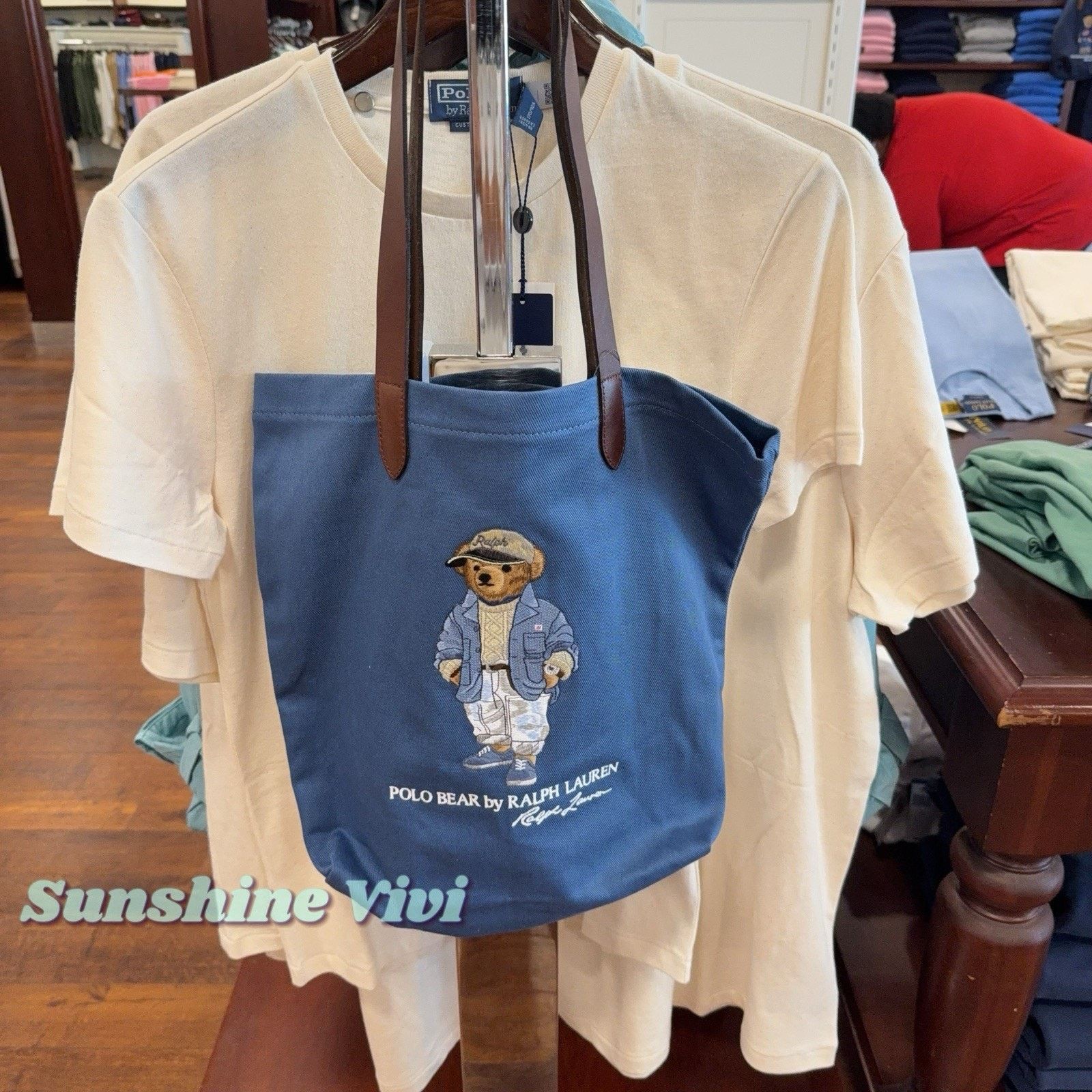 Polo Ralph Lauren NWT Polo Ralph Lauren Cotton Twill Jacket Bear Tote Bag Blue Size ONE SIZE - 1 Thumbnail