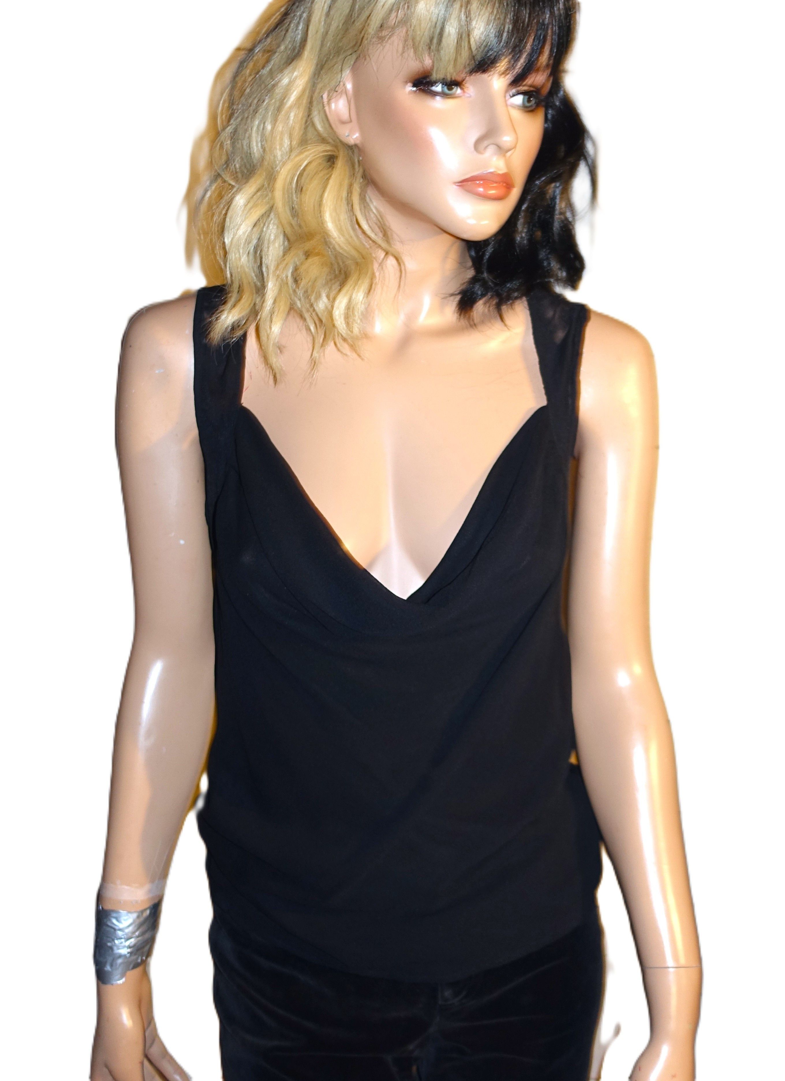 Kenneth Cole Kenneth Cole New York Black Scoop Neck Blouse L Size L / US 10 / IT 46 - 2 Thumbnail