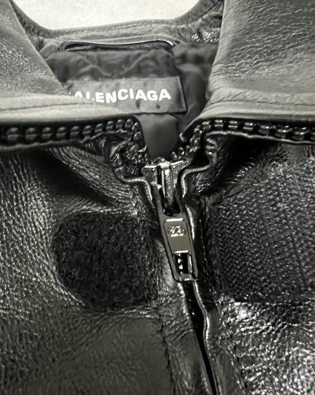 Balenciaga Balenciaga FW19 Grainy Buffalo Leather Biker Jacket Size US S / EU 44-46 / 1 - 7 Thumbnail