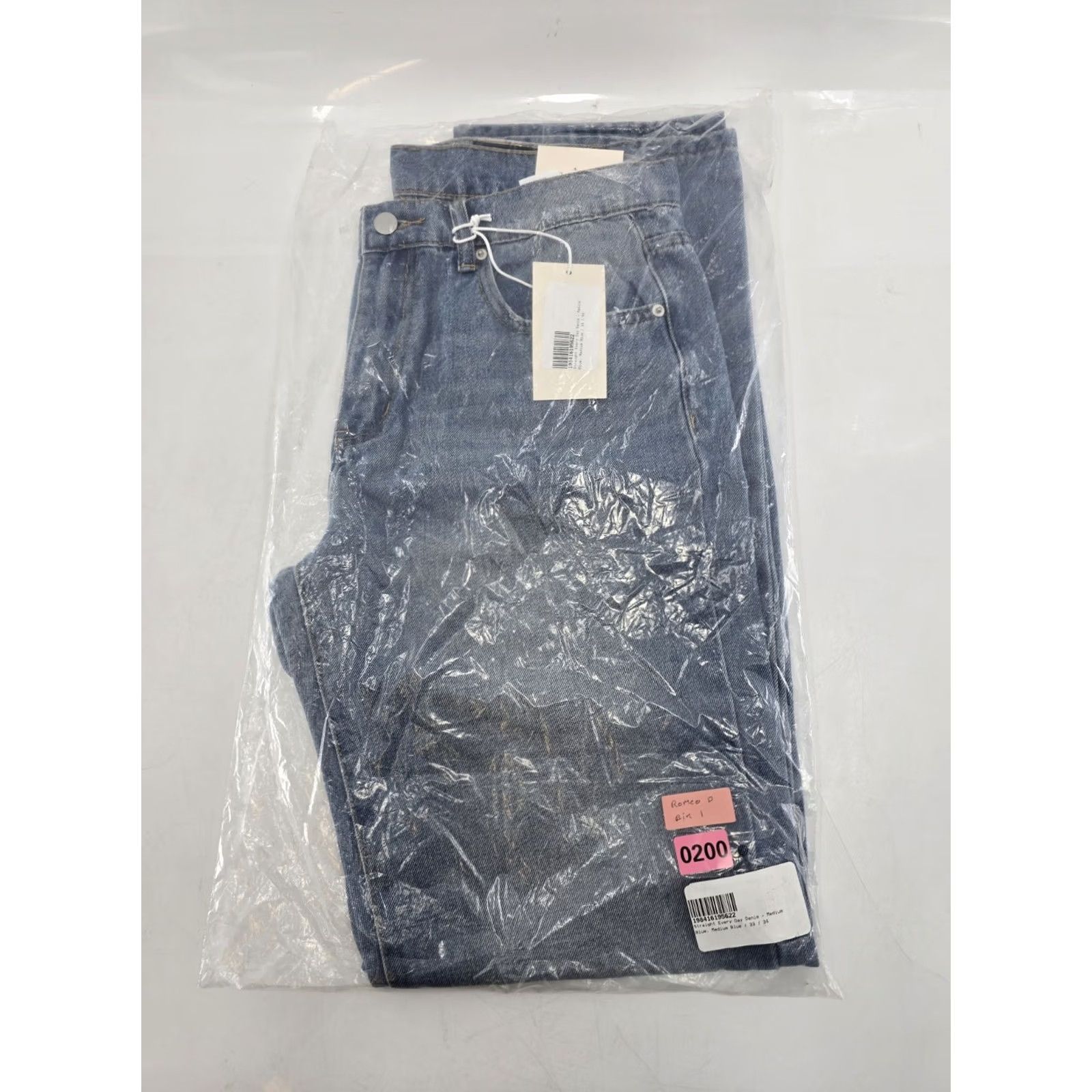 MNML mnml Jeans Shirt Mens Straight Everyday Denim Medium Blue 33x34 5-Pocket Regular Comfort Vintage NWT Size US 33 - 2 Thumbnail
