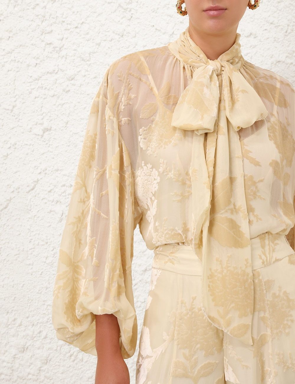 Zimmermann oc11z1025 Burnout Blouse in Cream Size M / US 6-8 / IT 42-44 - 5 Thumbnail