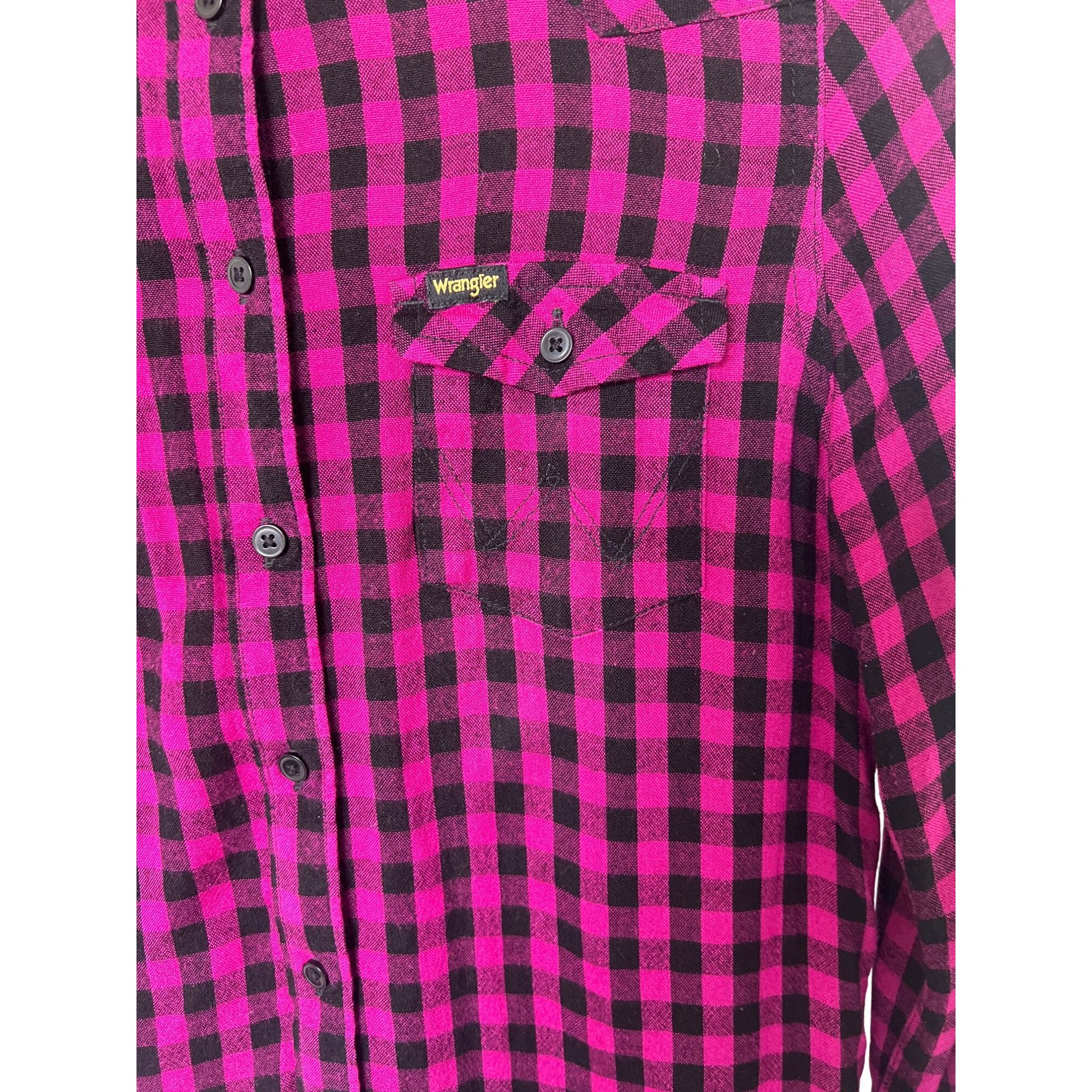 Wrangler Wrangler Pink & Black Plaid Button-Up Long Sleeve Shirt Size XS / US 0-2 / IT 36-38 - 2 Thumbnail