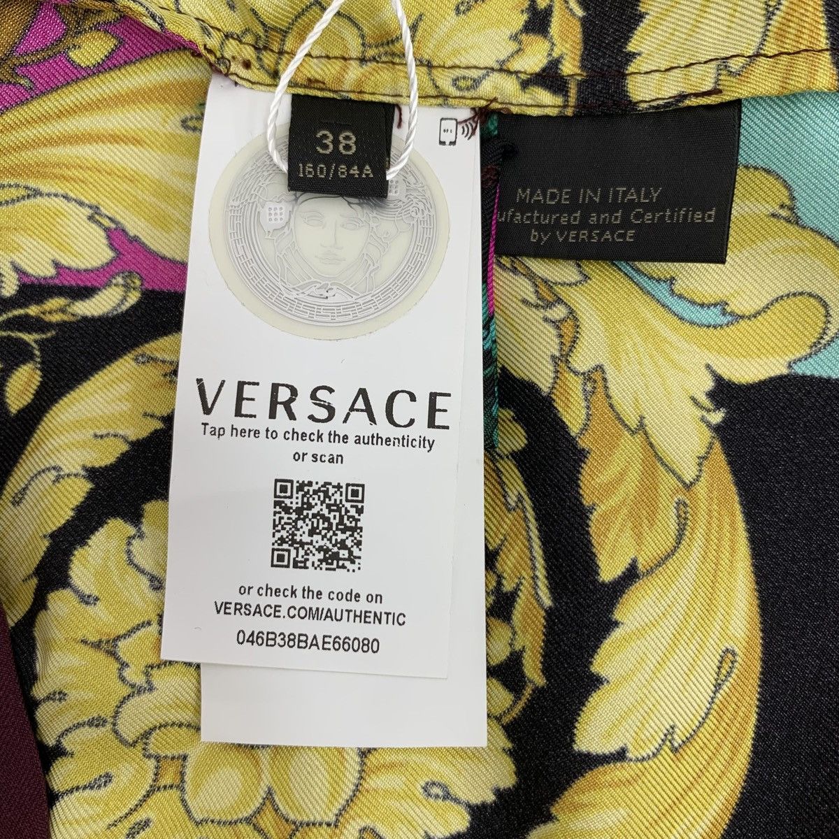 Versace Versace Multicolor Baroque Printed Mulberry Silk Shirt Size S / US 4 / IT 40 - 8 Thumbnail