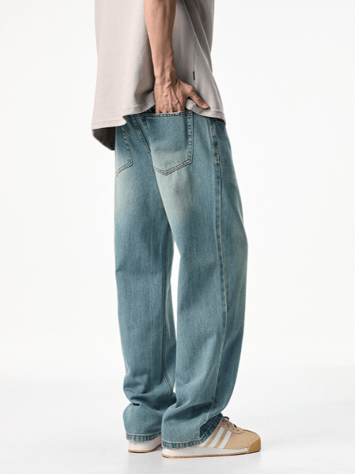 Japanese Brand × Jean Men's American loose wide-leg washed distressed jeans Size US 32 / EU 48 - 4 Thumbnail