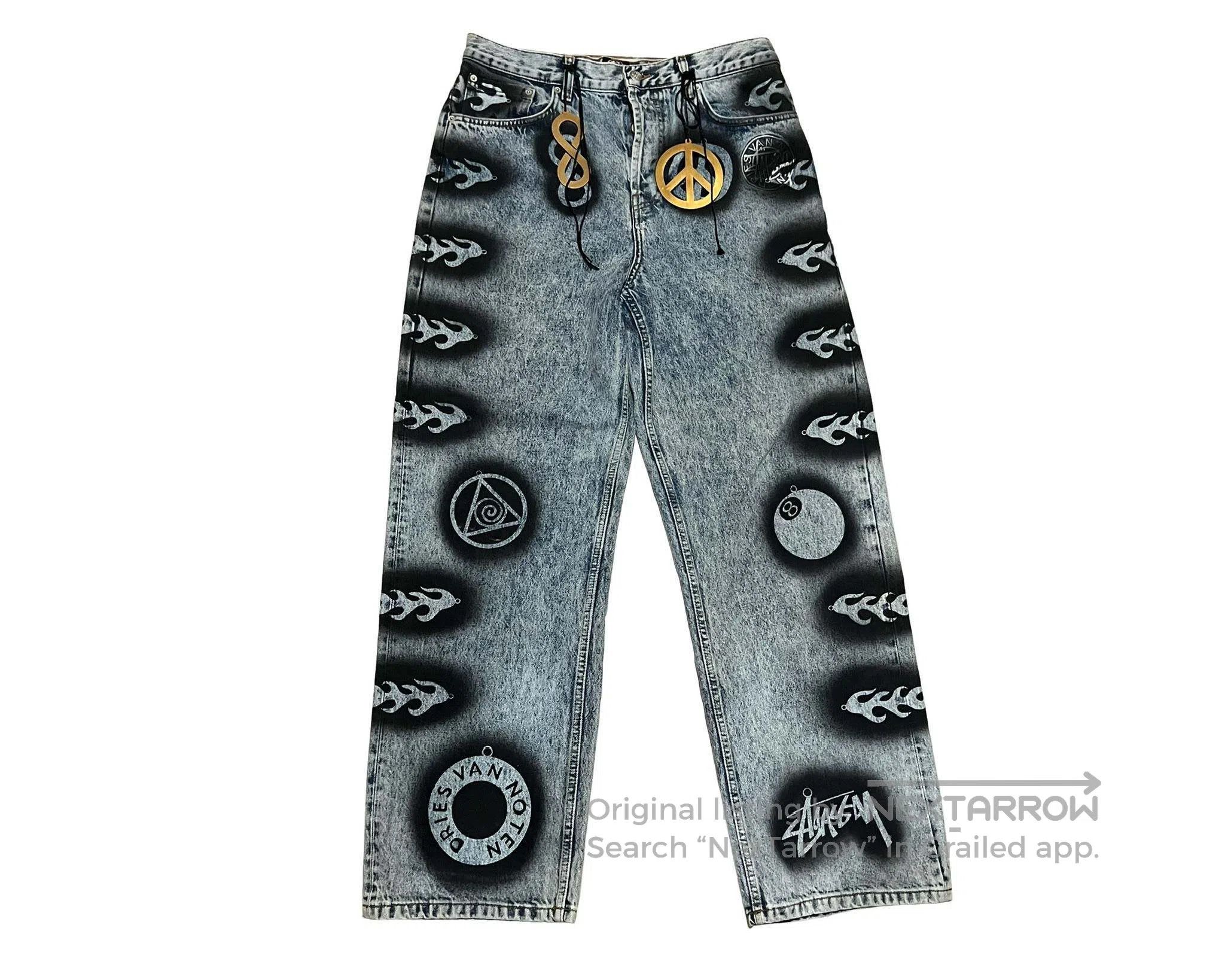 Dries Van Noten DRIES VAN NOTEN Printed Loose Fit Jeans Size US 32 / EU 48 - 1 Thumbnail