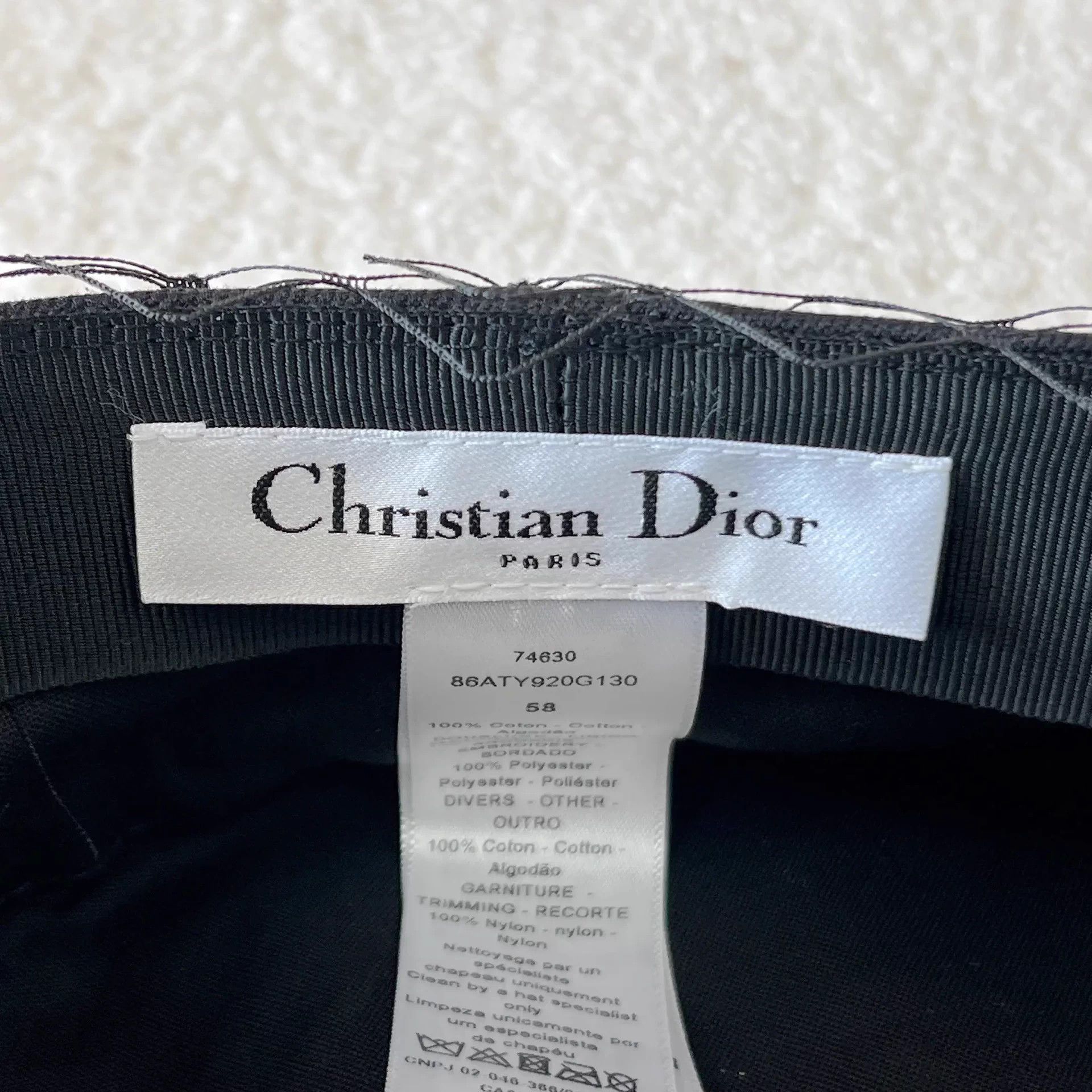 Dior Dior Black Tulle Beret 58cm Size ONE SIZE - 6 Thumbnail