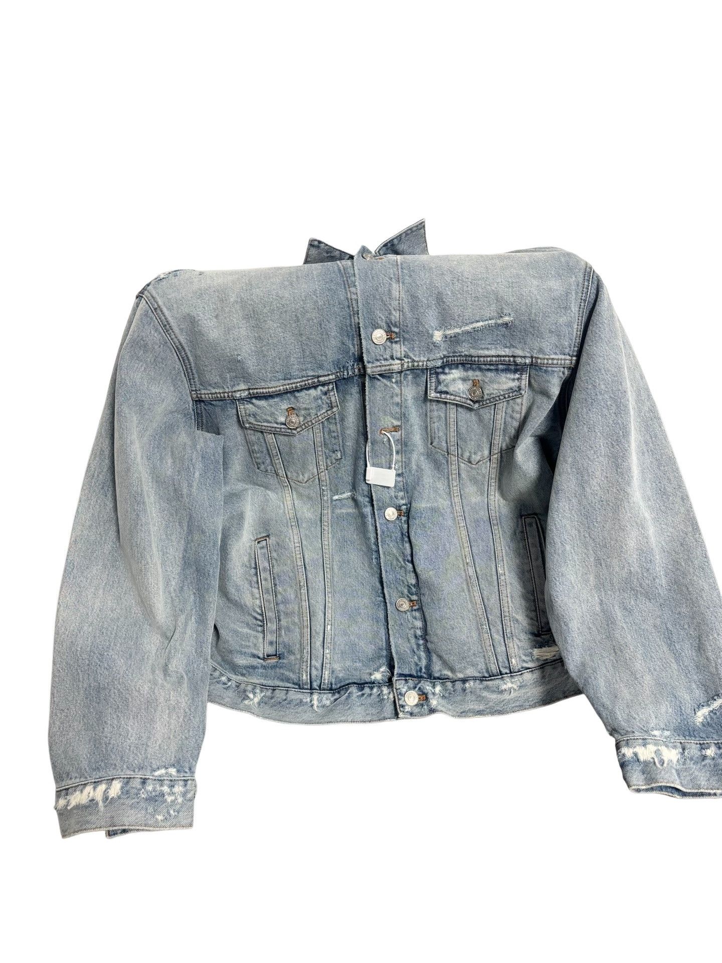 Balenciaga Balenciaga Barcode Distressed Denim Jacket S Size US S / EU 44-46 / 1 - 1 Thumbnail