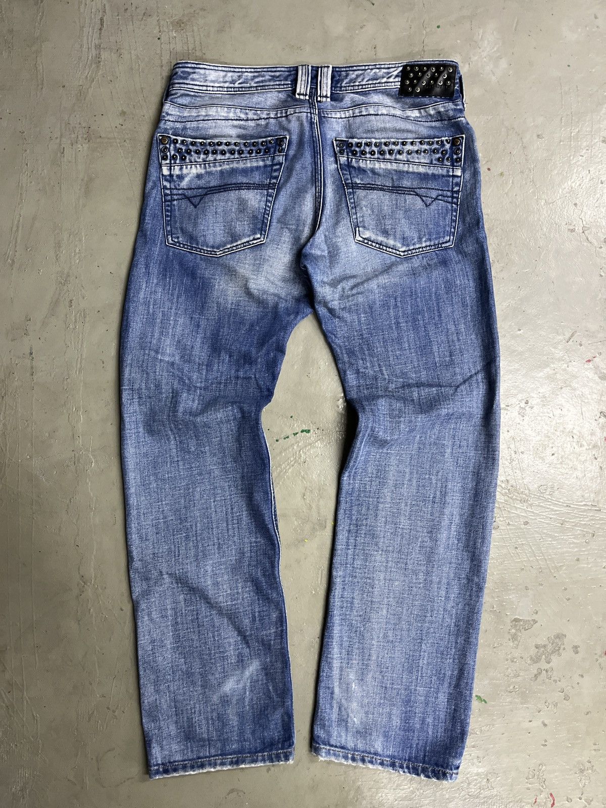 Diesel 2000s Diesel Punk Studded Washed Selvedge Denim Timmen Jeans Size US 32 / EU 48 - 1 Thumbnail