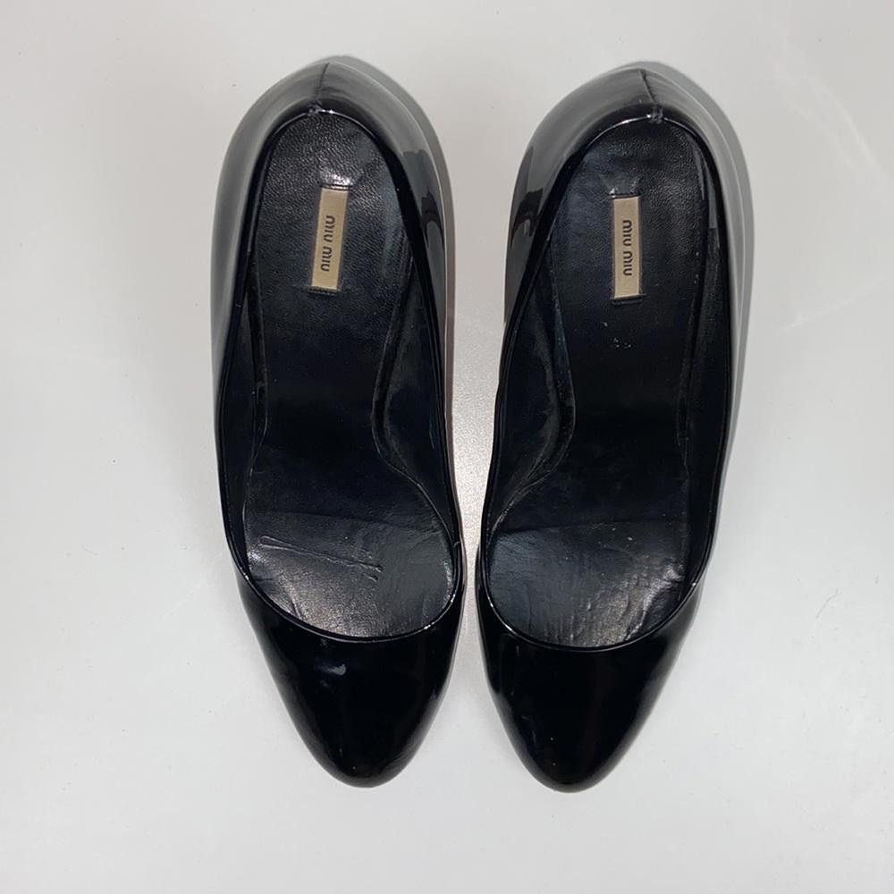 Miu Miu Miu Miu l Patent Leather Round Toe Stiletto Pumps Size 40 Size US 10 / IT 40 - 3 Thumbnail