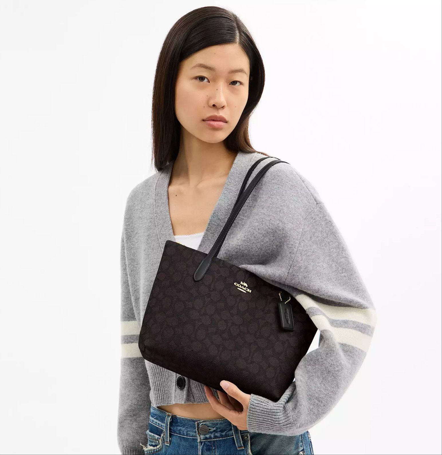 Coach Fiona Zip Tote Bag In Signature Canvas CBT18 Size ONE SIZE - 9 Thumbnail