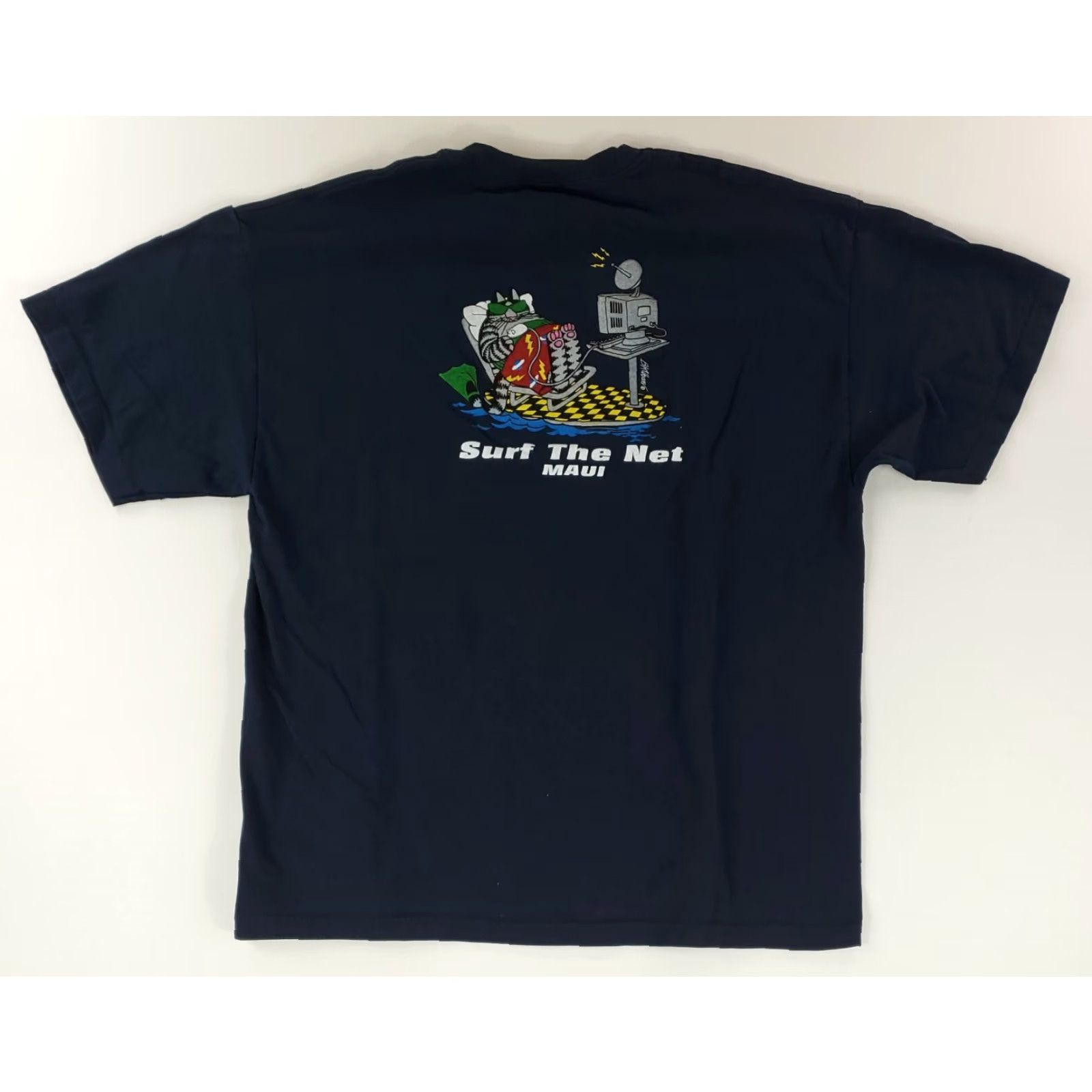 Vintage VINTAGE B Kilban Cats T Shirt 2XL Mens Short Sleeve Black Maui Blue Surf The Net 90s Cats T Shirt Size US XXL / EU 58 / 5 - 4 Thumbnail