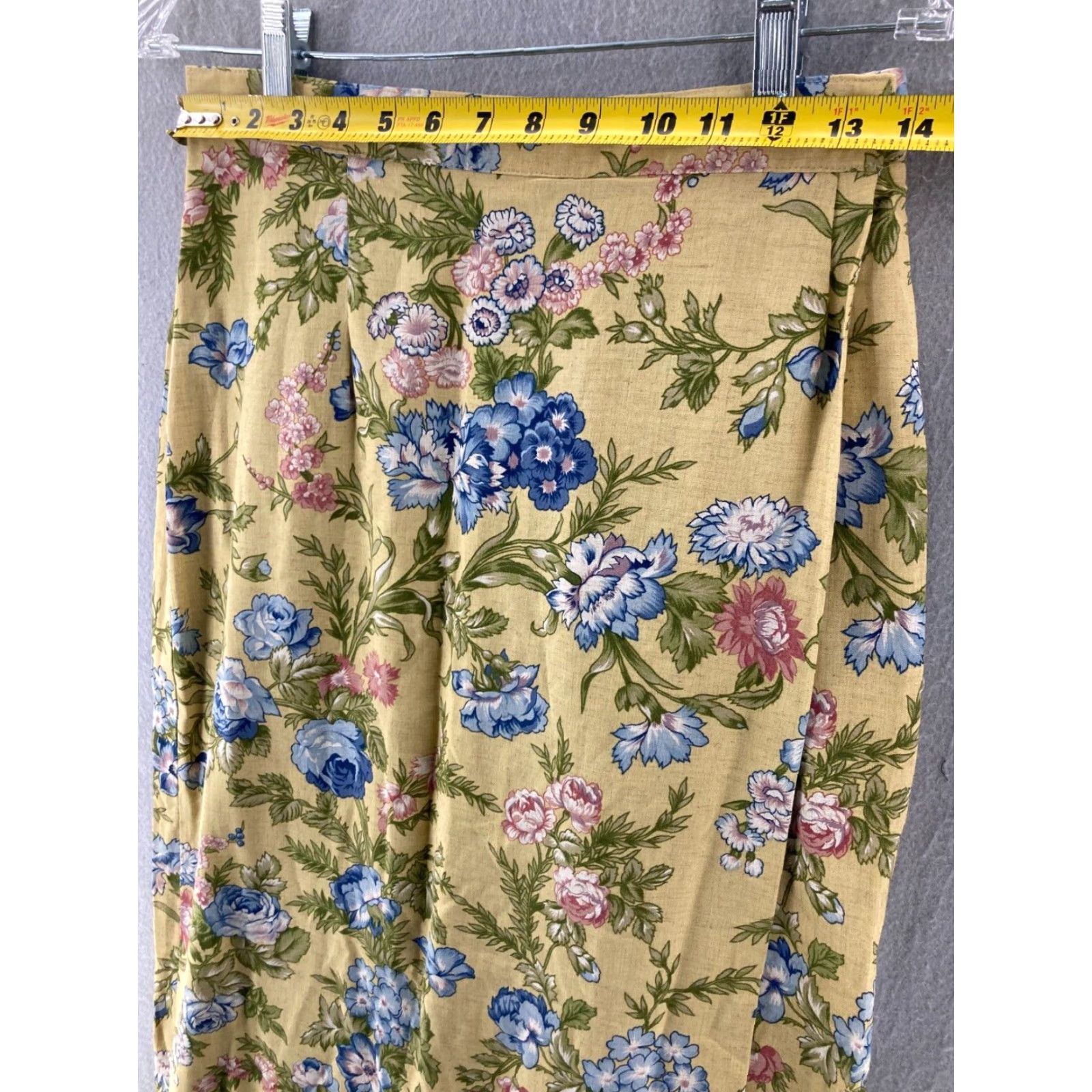 Vintage VINTAGE Intriguing Threads Maxi Skirt Womens 12 USA Made Yellow Floral 1980s Size 34" / US 12 / IT 48 - 2 Thumbnail