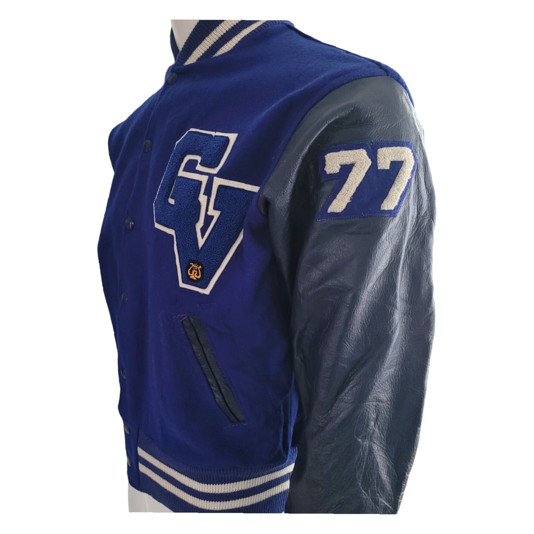 Vintage VINTAGE AFL CIO Garment America United Workers Varsity Jacket M Blue Wool Leather Sleeves Size M Mens Size US M / EU 48-50 / 2 - 3 Thumbnail