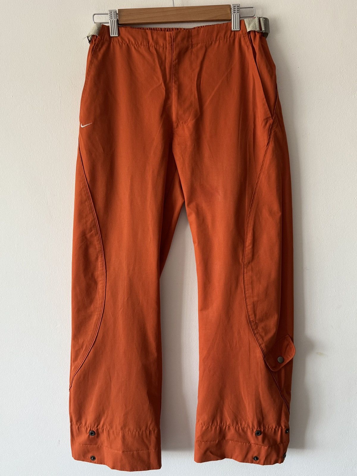 Nike 🔥🔥 Vintage Nike Orange Nylon Pants Size 30" / US 8 / IT 44 - 1 Thumbnail