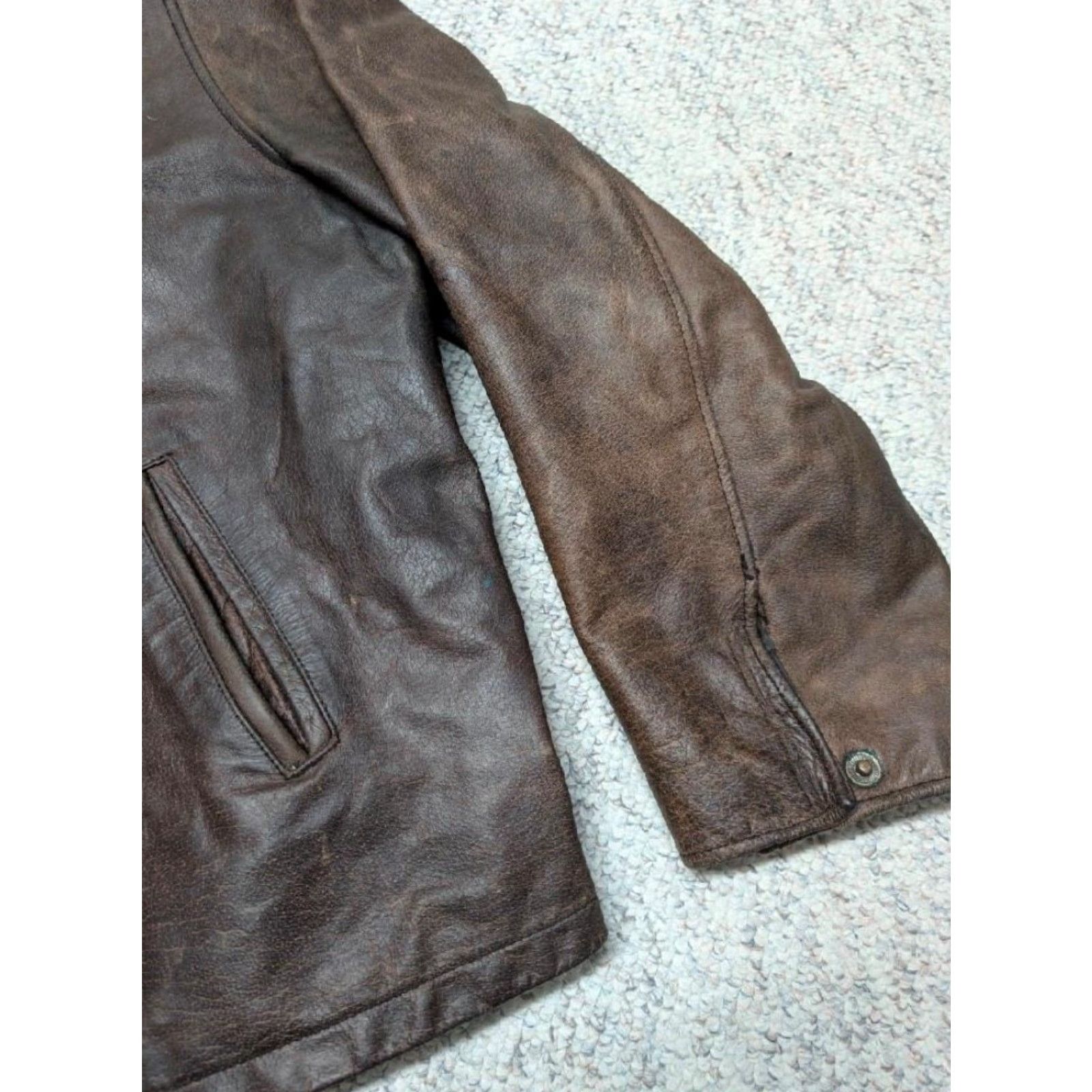 Vintage VINTAGE WILSONS leather jacket XL brown MOTORCYCLE cowhide PATINA biker jacket Mens 90s Size US XL / EU 56 / 4 - 7 Thumbnail