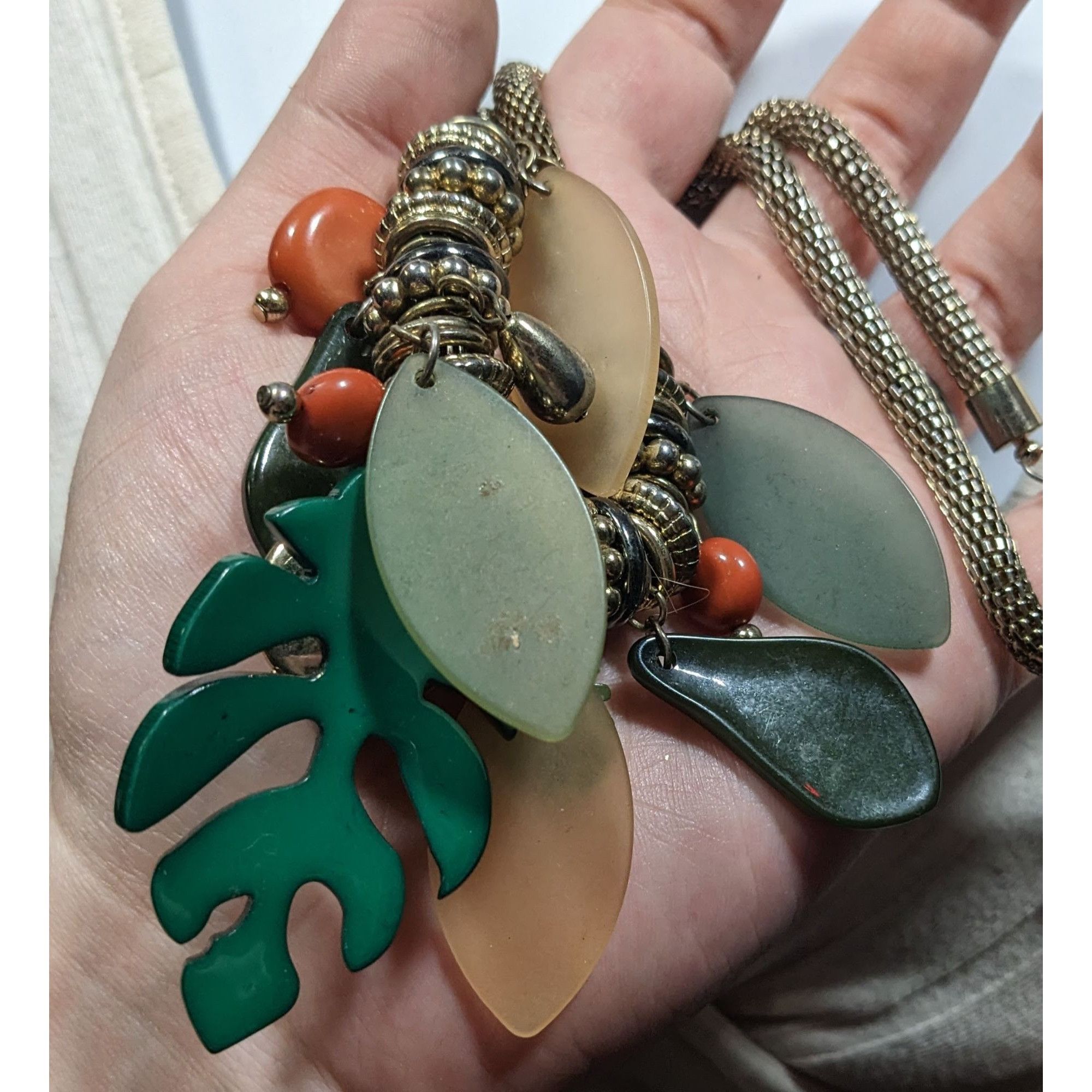 Other Tropical Jungle Chunky Leaf Charm Necklace Size ONE SIZE - 5 Thumbnail