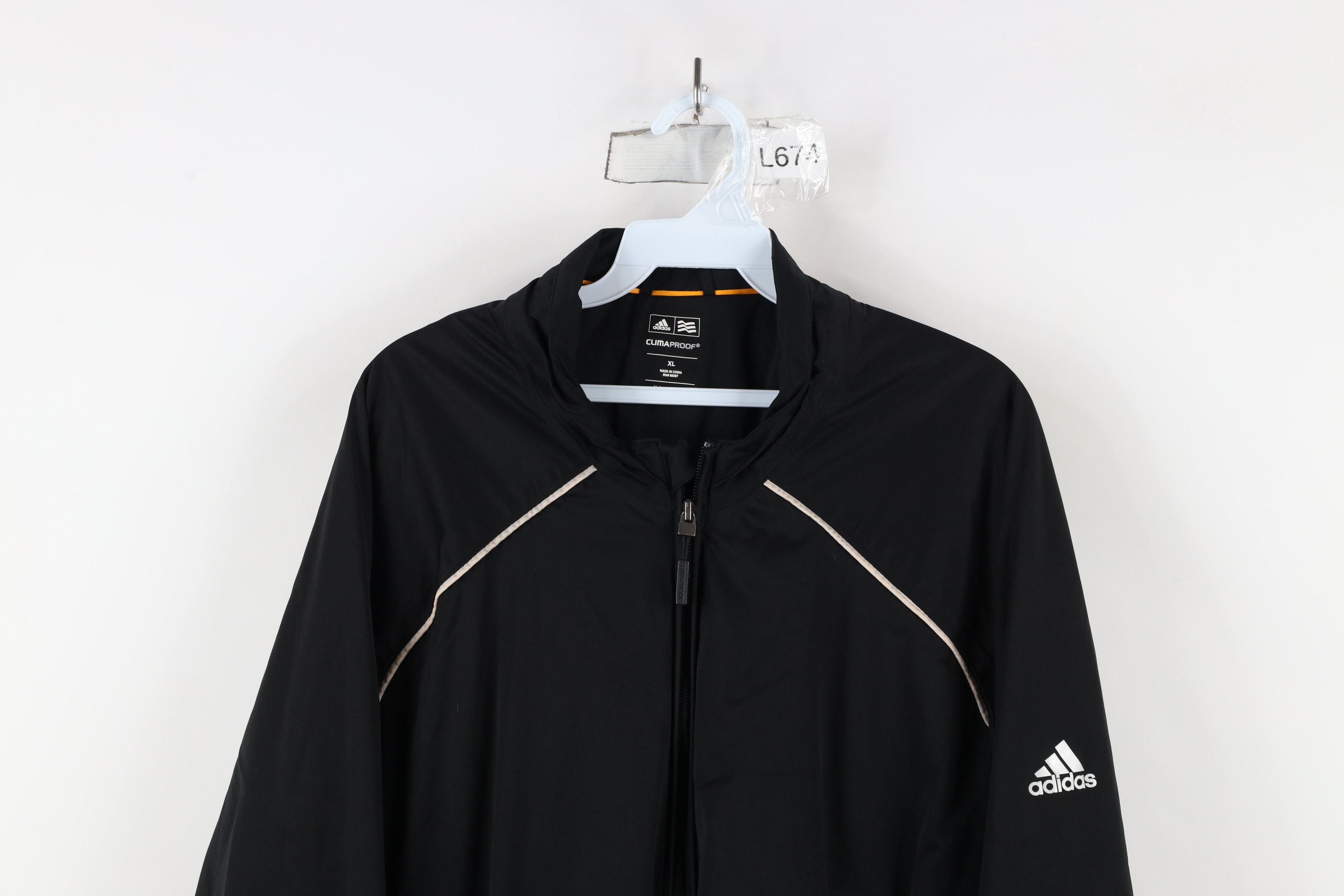 Adidas × Vintage Adidas Golf Spell Out Full Zip Golfing Rain Jacket Black Size US XL / EU 56 / 4 - 2 Thumbnail