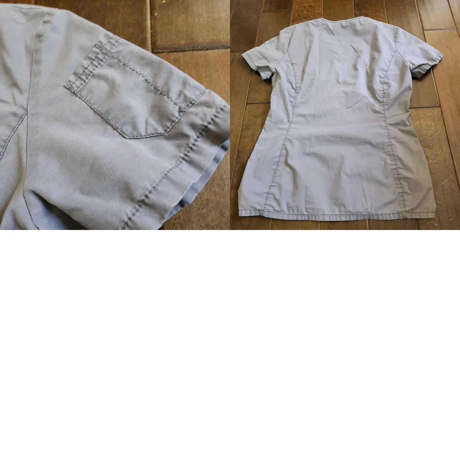 Vintage Landau Medical Gray Scrub Top W/ Pockets - Size Large - Unisex, Cotton, Solid, Medical Size US L / EU 52-54 / 3 - 9 Thumbnail