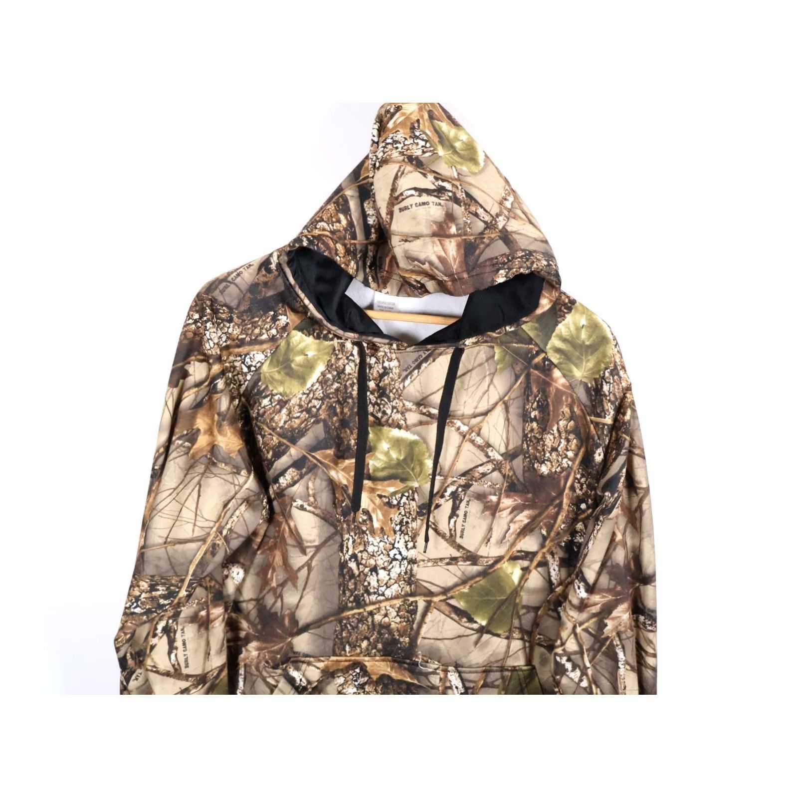 Vintage Burly Camo Hoodie Men Medium Brown Camouflage Drawstring Pullover Sweatshirt Size US M / EU 48-50 / 2 - 4 Thumbnail