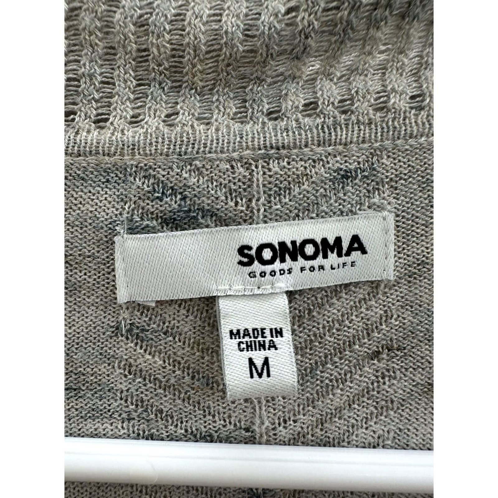 Vintage Sonoma Womens Cardigan Medium Gray Heathered Short Sleeve Open Front Size M / US 6-8 / IT 42-44 - 3 Thumbnail