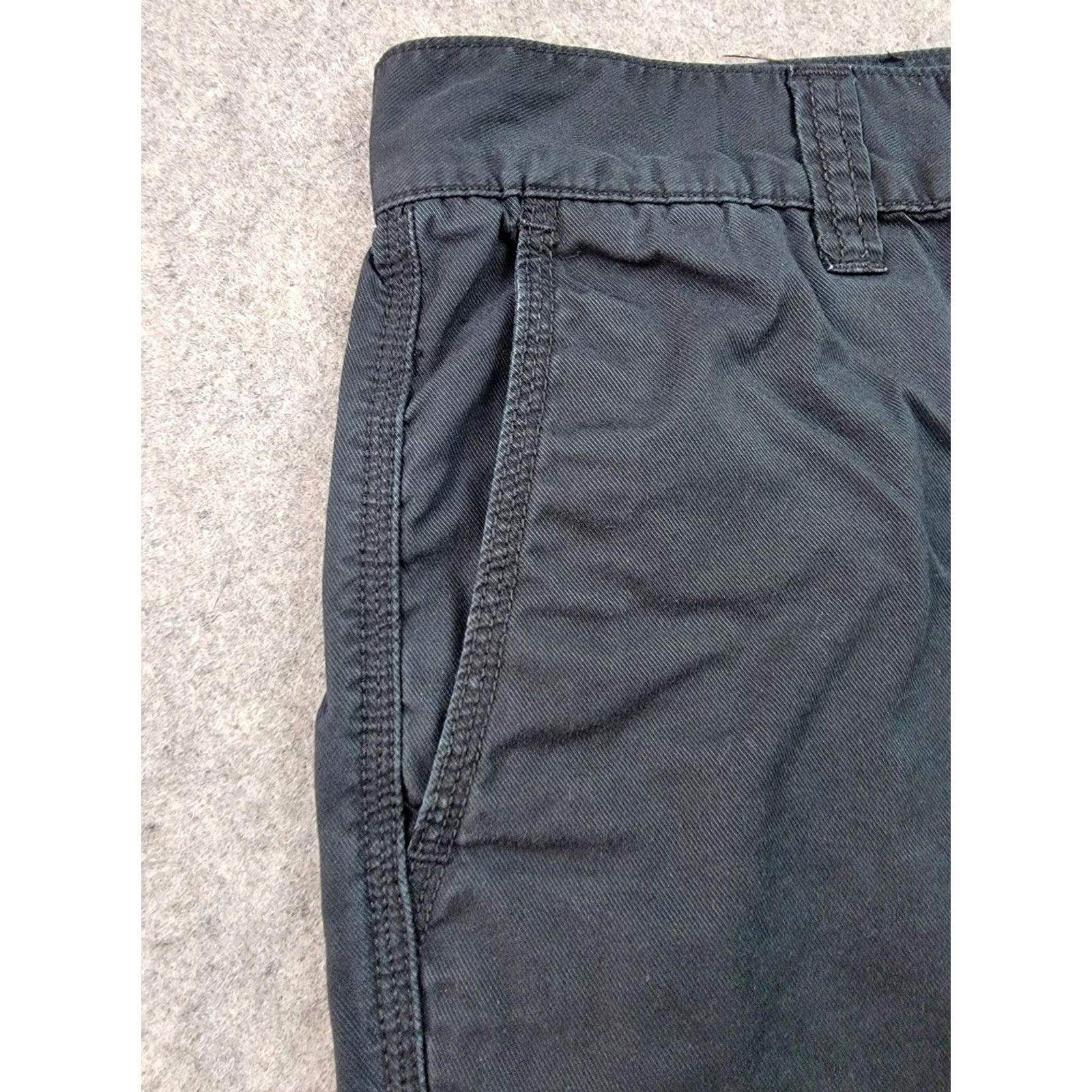 John Varvatos John Varvatos U.S.A. Shorts Mens 28 Black Cotton Twill Zip Fly Casual Chino Shorts, Flat Front, Pockets, VW Regular Fit, 8in Inseam, Solid, Mens Size US 28 / EU 44 - 2 Thumbnail