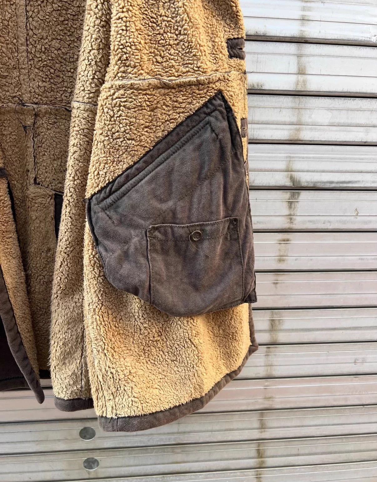 Armani Armani 00s Shearling Long Coat Distressed Size L / US 10 / IT 46 - 5 Thumbnail