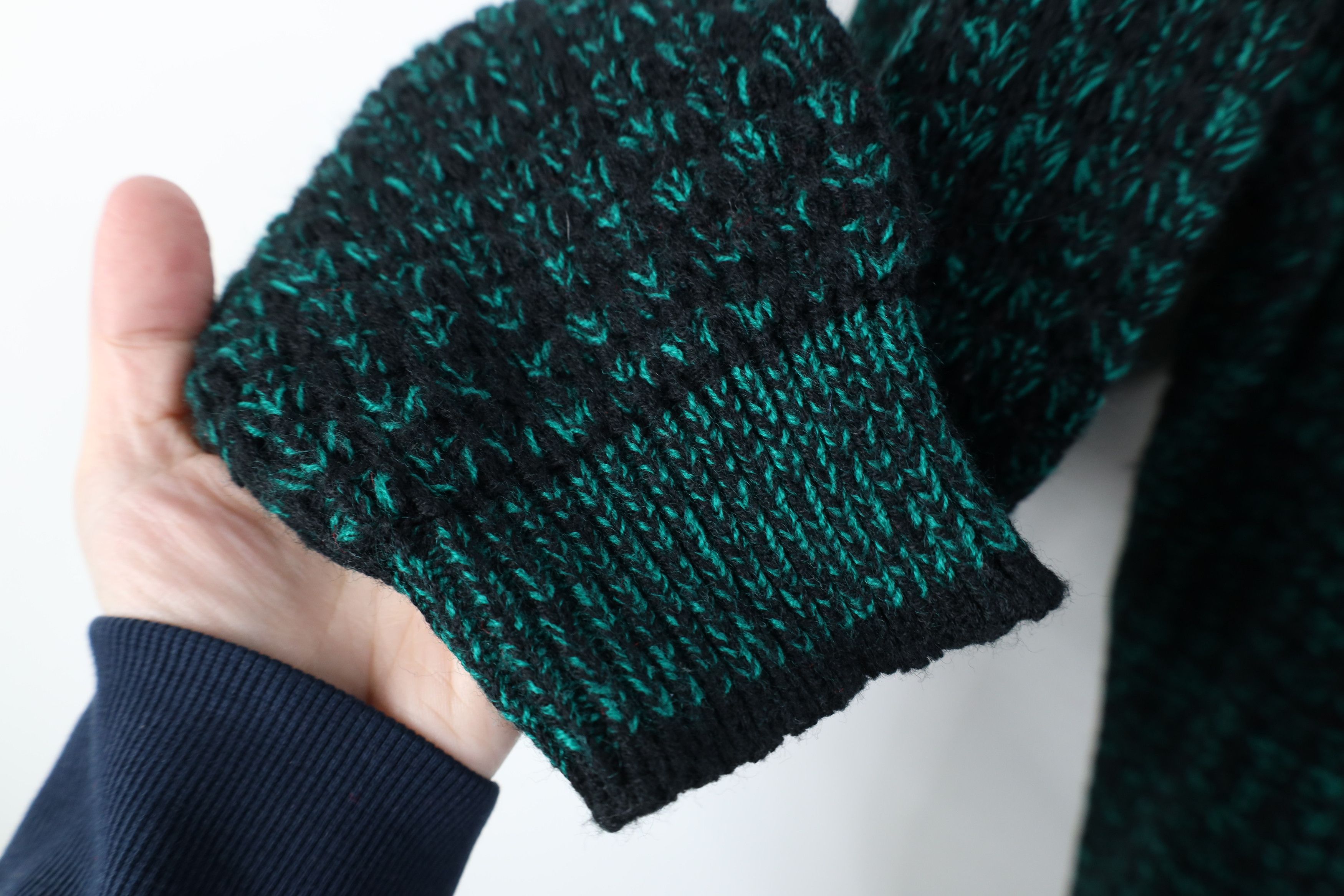 Vintage Vintage 90s Streetwear Ribbed Knit Crewneck Sweater Green Size US L / EU 52-54 / 3 - 6 Thumbnail