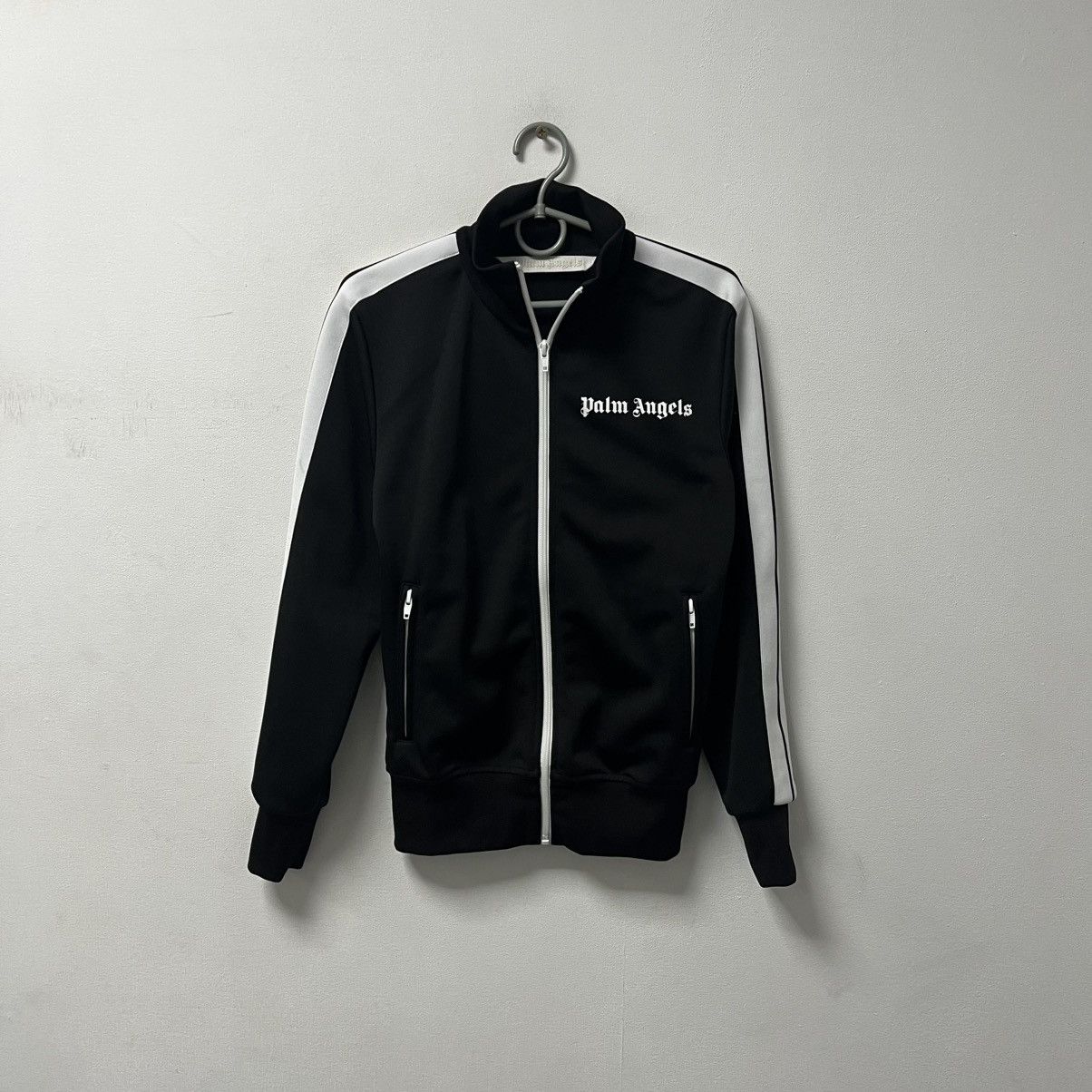 Palm Angels Zip Up Track Jacket with Iconic Side Stripe