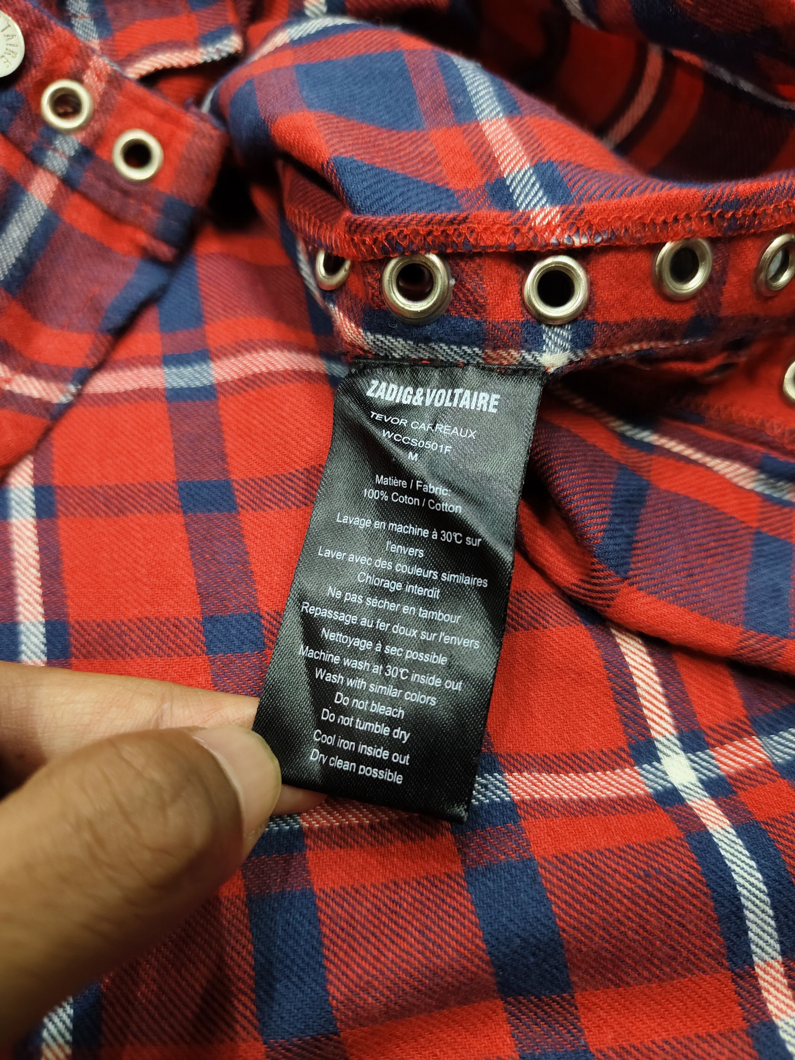 Zadig & Voltaire Zadig & Voltaire❤️‍🔥Punk Rock Grommet Hardware Flanel Shirt Size M / US 6-8 / IT 42-44 - 10 Thumbnail